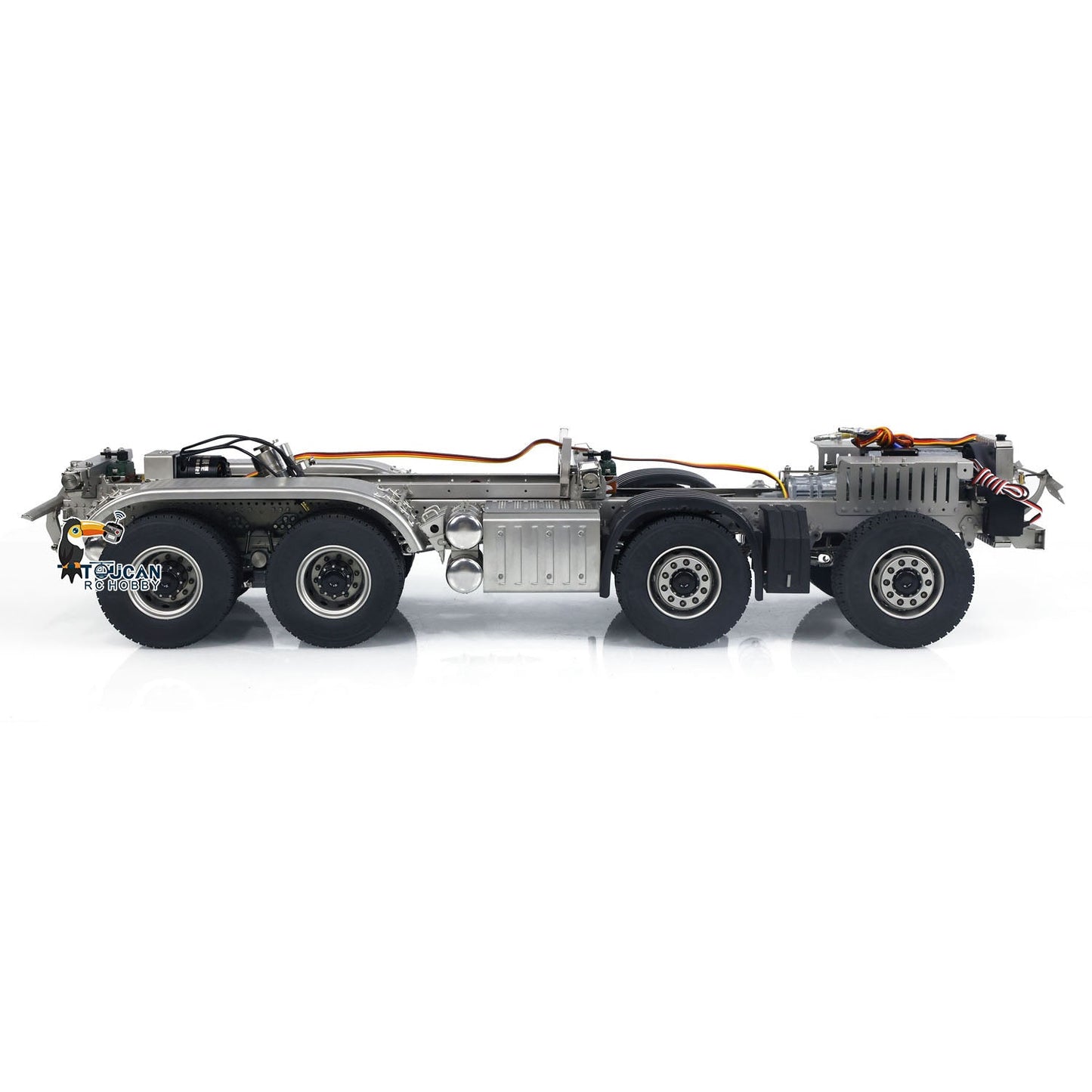 1/14 8x8 3-way RC Hydraulic Dumper Car Remote Control Dump Truck Tipper K3363 Models Light Sound System Assembled Unpainted