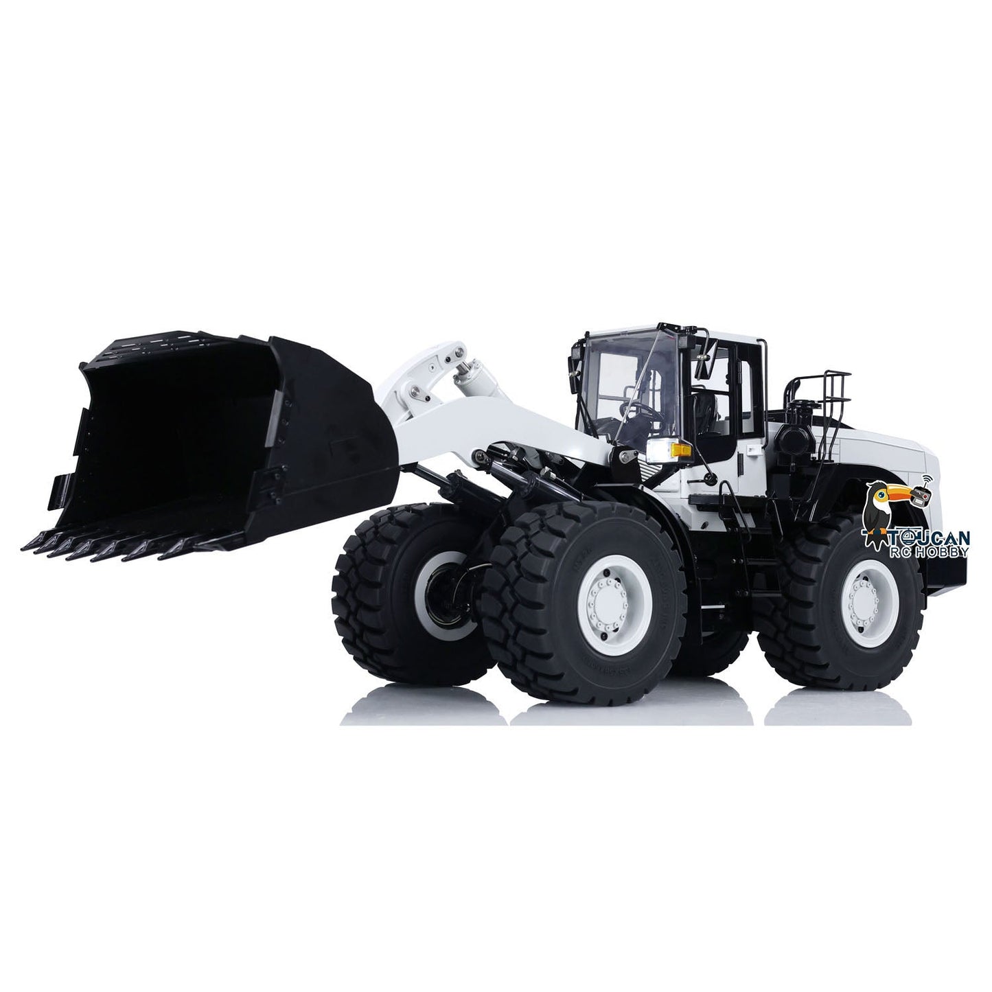 Metal 1/14 RC Hydraulic Loader WA480 Heavy Construction Machine Differential Lock Axles Quick Coupler Fork Light Sound ST8