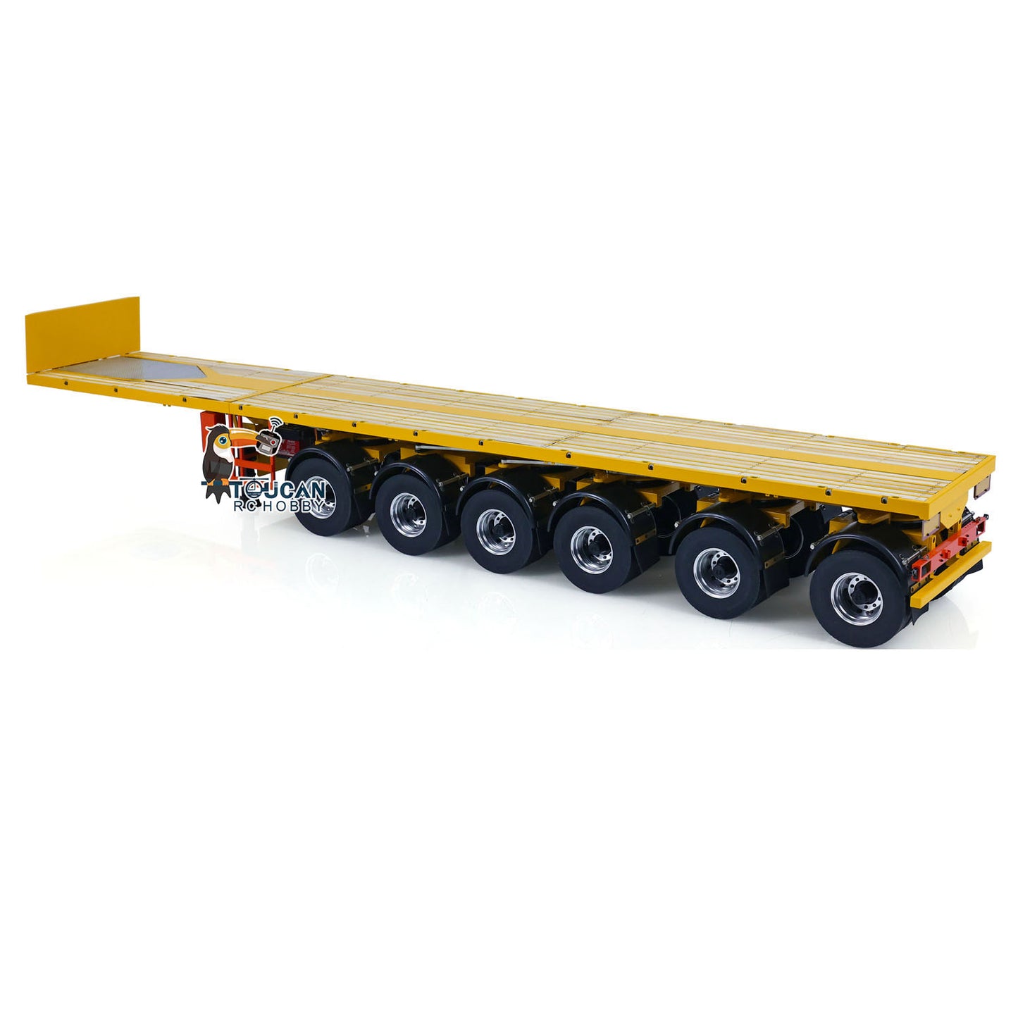 NOOXION Metal 1/14 6-axle Flat Trailer for RC Tractor Truck Remote Controlled Cars DIY Model 1138x186x205mm Servo