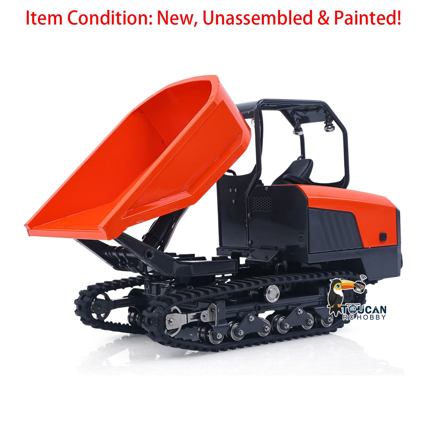 1/14 Hydraulic Remote Control Tracked Dumper KC300HR-5 Unpainted/Painted KIT LESU Metal RC Tipper Model Light System No Battery