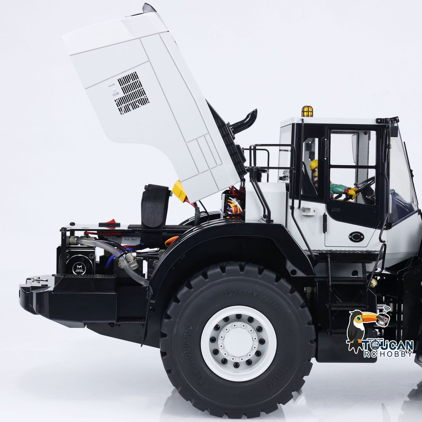 Metal 1/14 RC Hydraulic Loader WA480 Heavy Construction Machine Differential Lock Axles Quick Coupler Fork Light Sound ST8