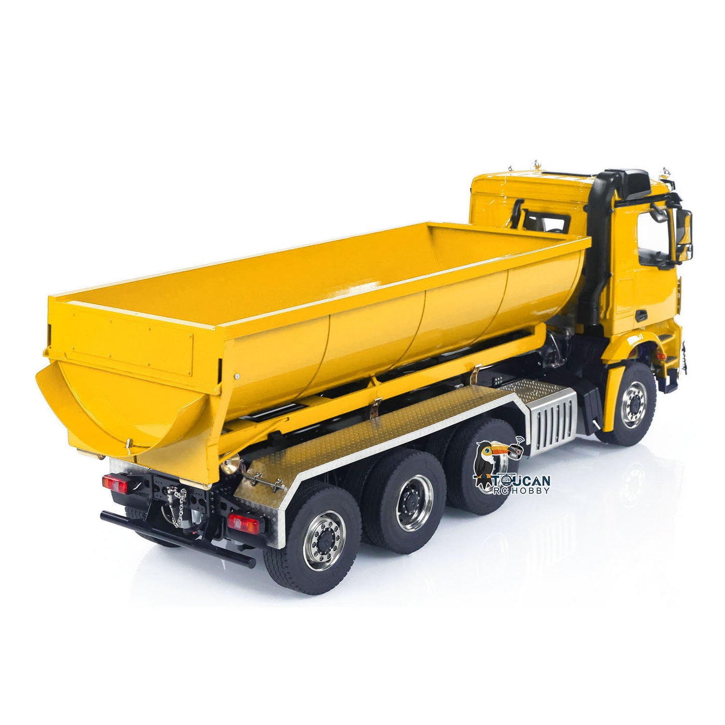 Metal 1/14 RC Hydraulic Dump Truck 8*8 3Speed Radio Controlled Roll Off Tipper 3363 Rear Axle Steering Light & Sound System