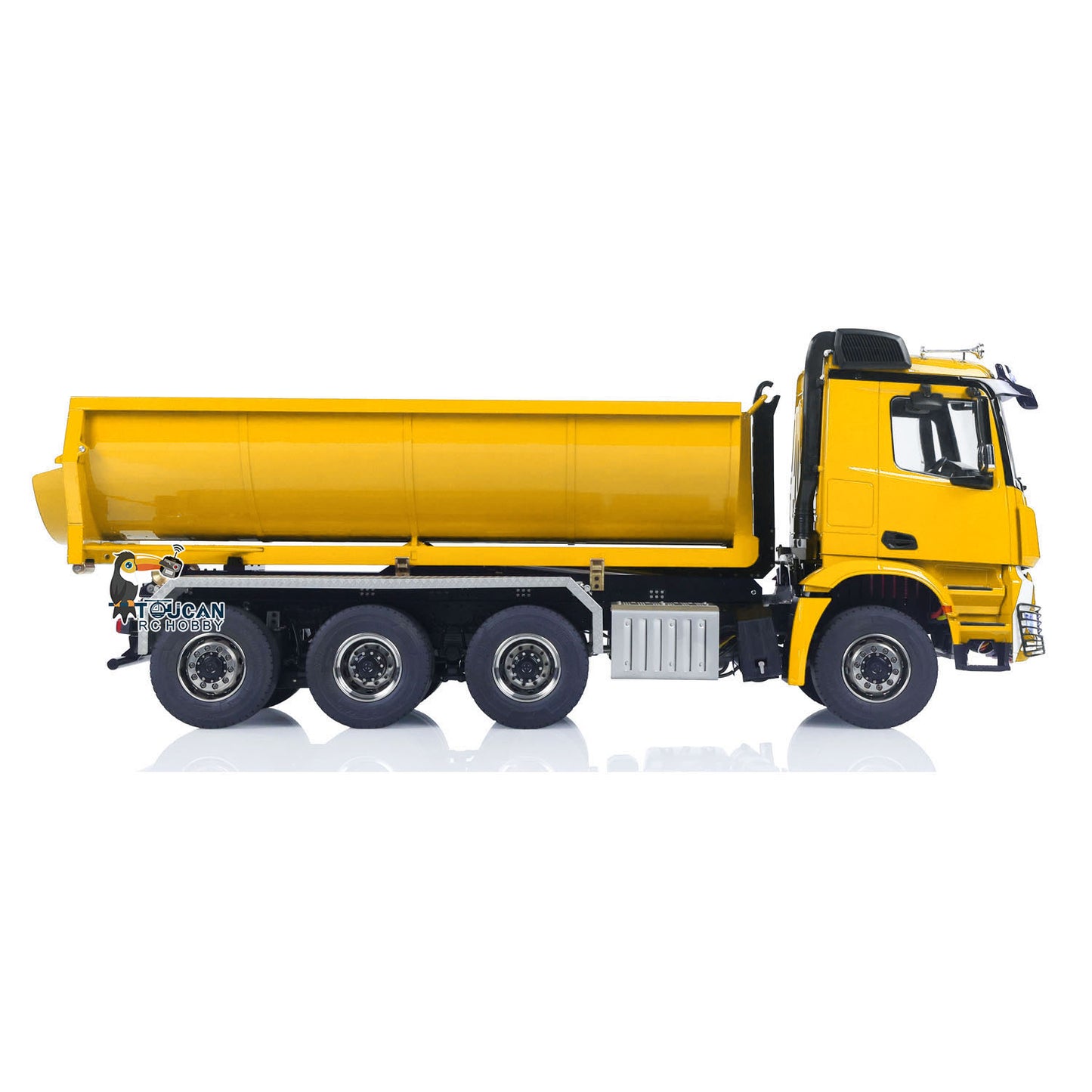 Metal 1/14 RC Hydraulic Dump Truck 8*8 3Speed Radio Controlled Roll Off Tipper 3363 Rear Axle Steering Light & Sound System