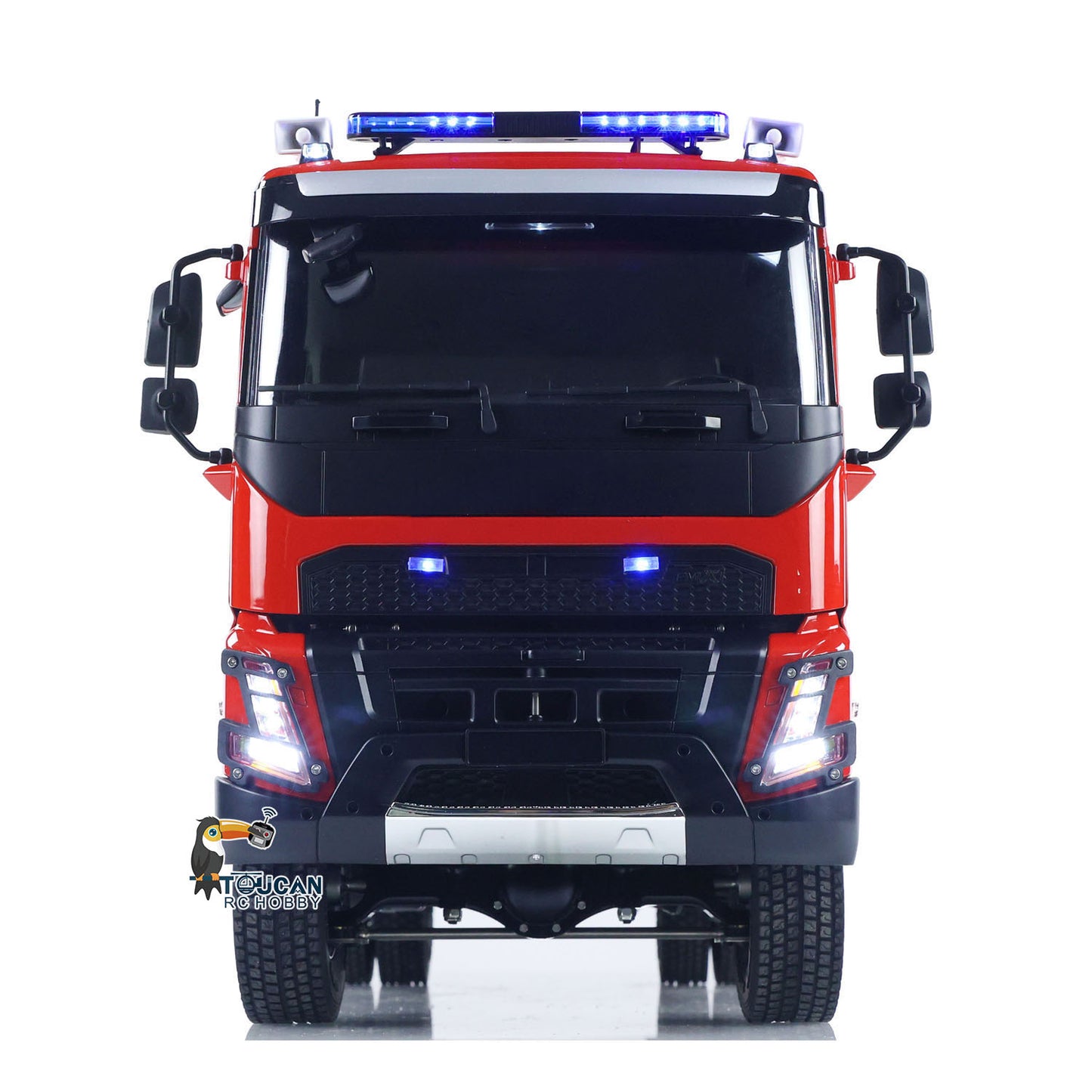 1/14 RC Fire Fighting Truck RTR Radio Controlled Car Model FMX AWD 2Speed Metal Gerabox Axles Water Spraying Electric Vehicle