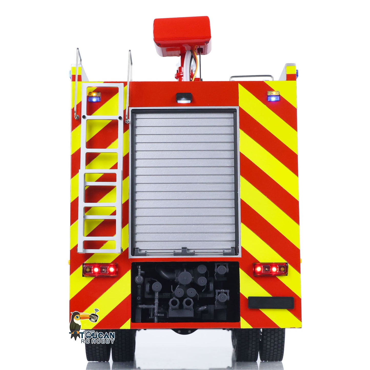 1/14 RC Fire Fighting Truck RTR Radio Controlled Car Model FMX AWD 2Speed Metal Gerabox Axles Water Spraying Electric Vehicle