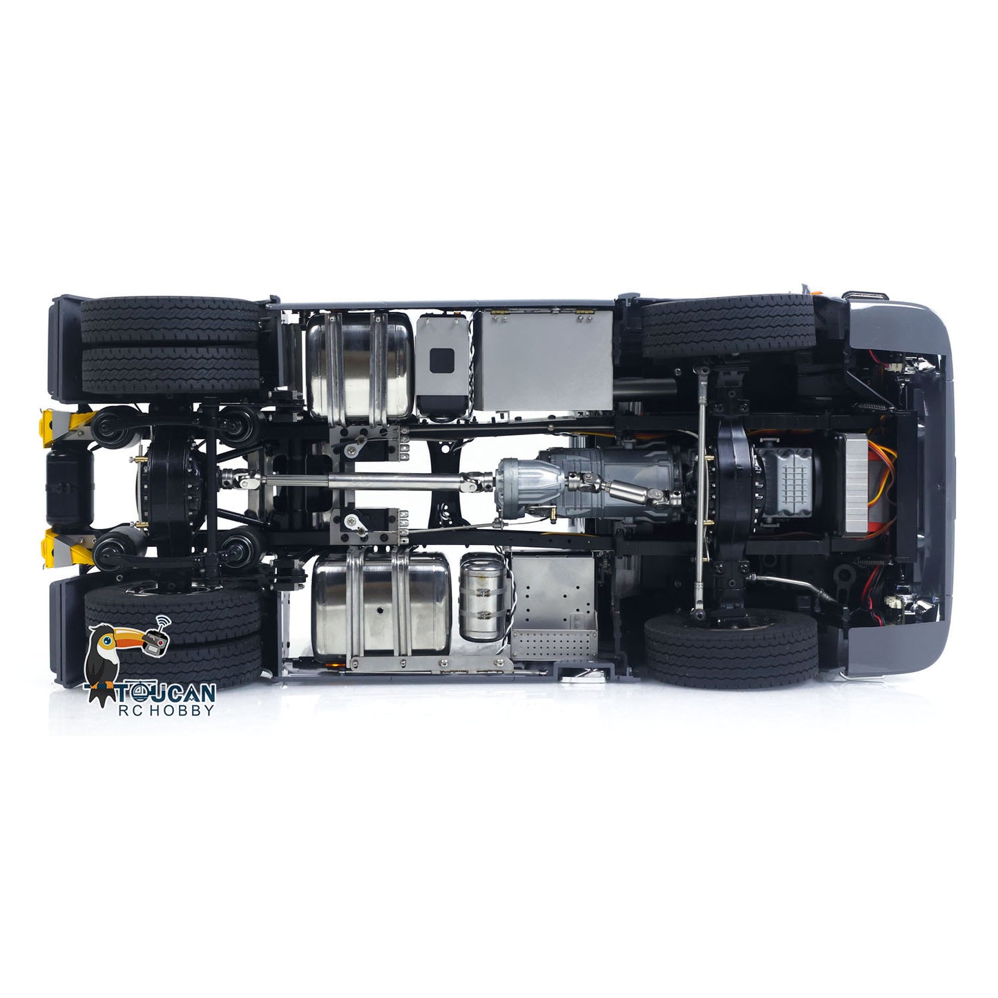 Metal Chassis Fifth Wheel 4X4 1/14 3Speed Radio Control Tractor Truck 770S Axle Locks Brushed ESC Motor Light System No Battery