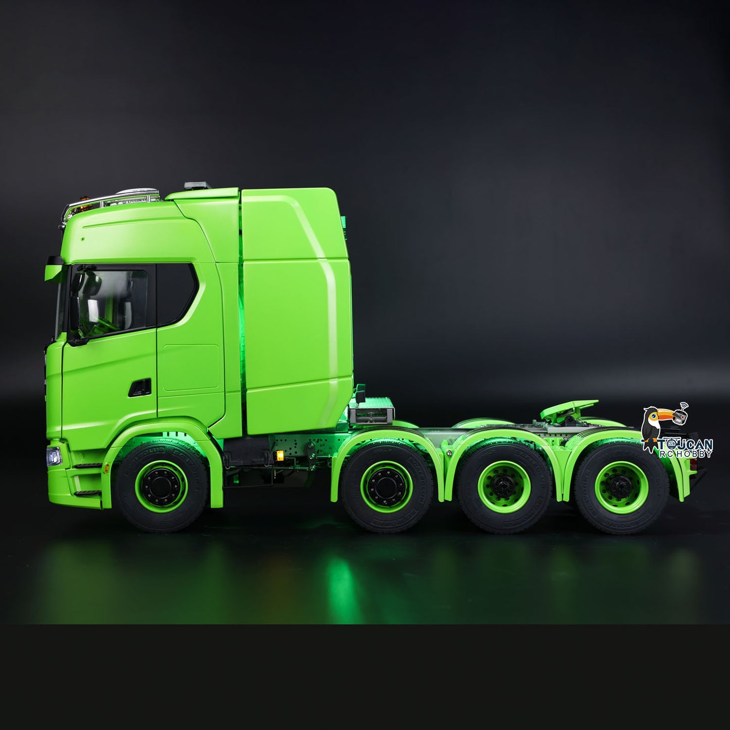 8x8 Metal Chassis 1/14 RC Tractor Truck 770S Remote Control Lorry ST8 Radio Battery RTR Warning Lights Spotlight Magnetic Roof