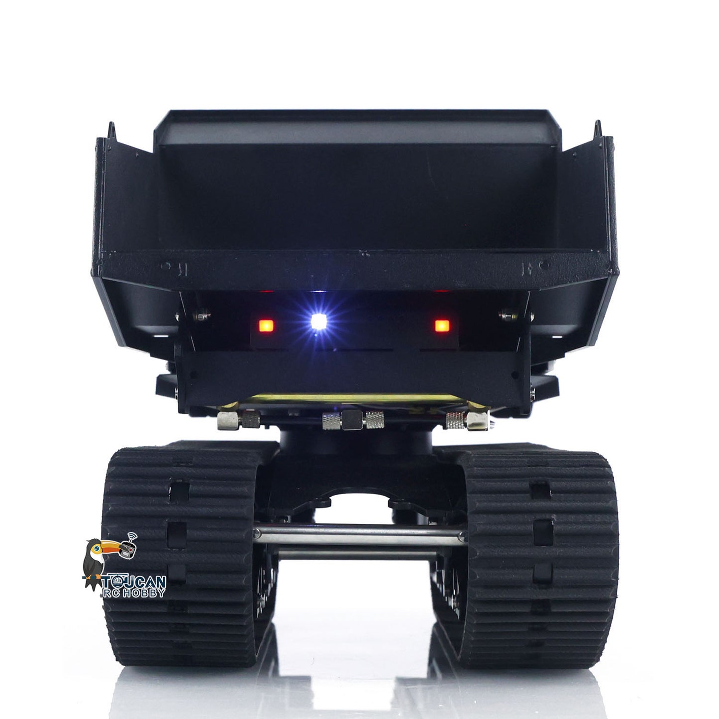 Fast Shipping Metal 1/14 RC Hydraulic Crawler Dump Truck T14R Radio Controlled Tracked Tipper RTR Construction Vehicle ST8 Light Sound Battery