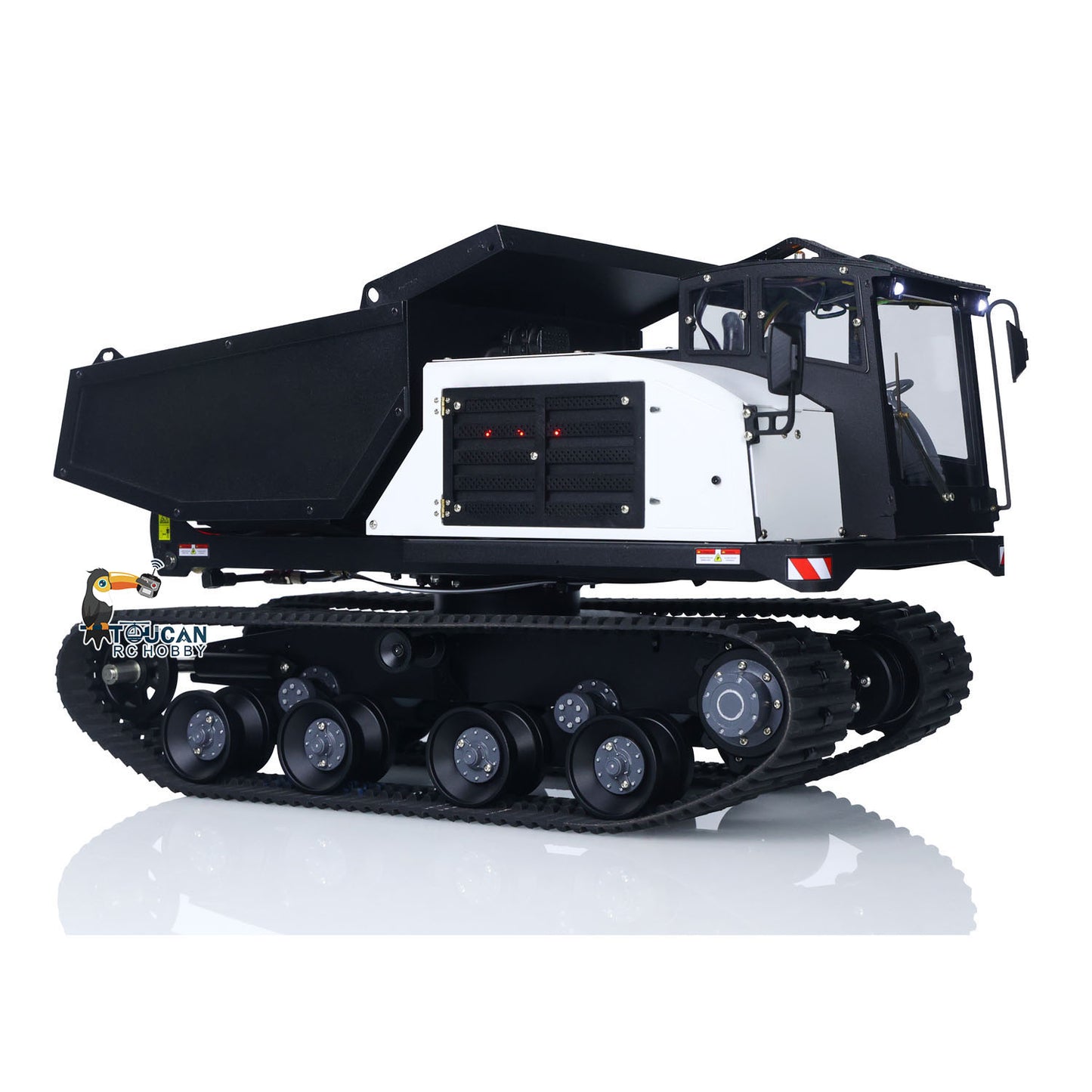 Metal 1/14 RC Hydraulic Crawler Dump Truck T14R Radio Controlled Tracked Tipper RTR Construction Vehicle ST8 Light Sound Battery