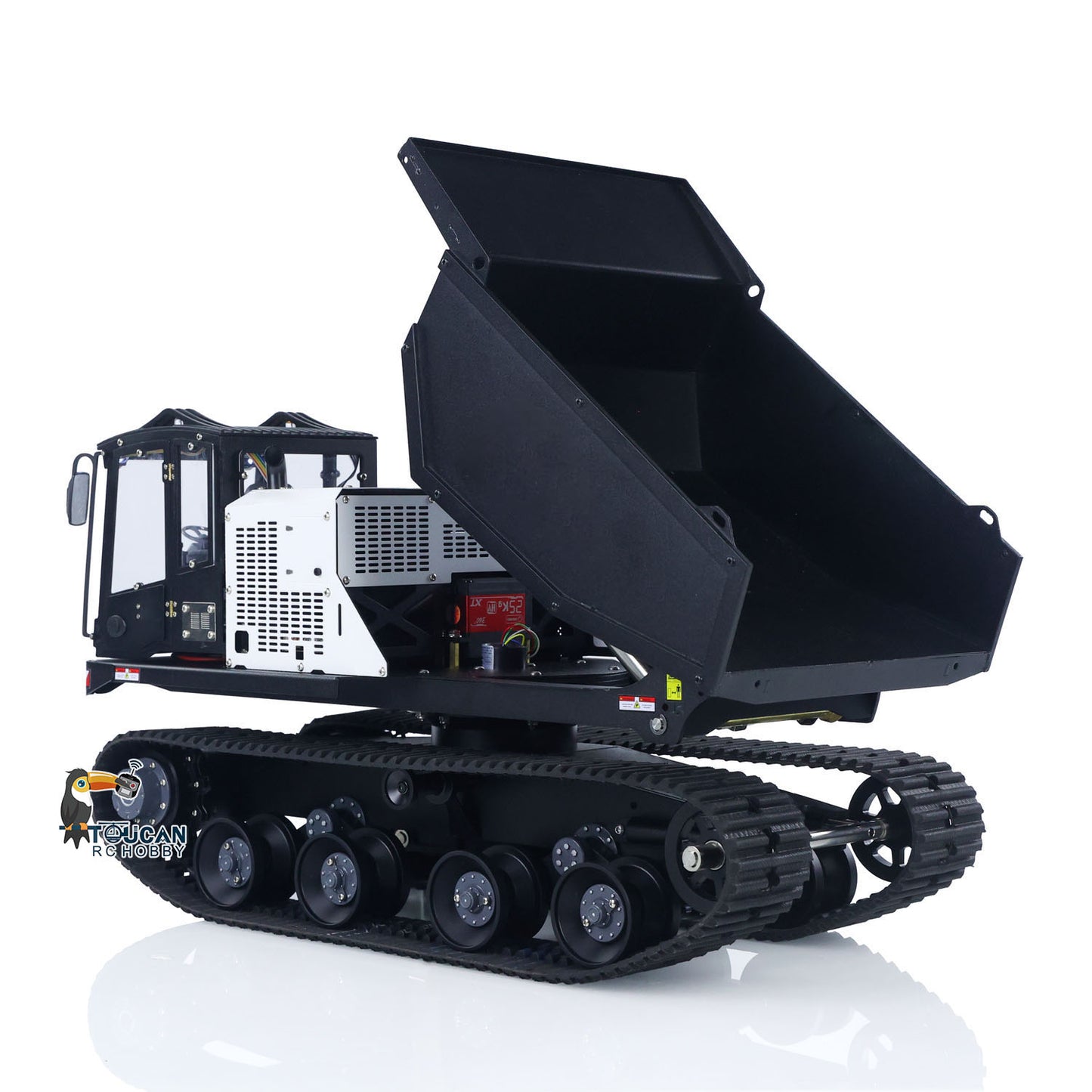 Metal 1/14 RC Hydraulic Crawler Dump Truck T14R Radio Controlled Tracked Tipper RTR Construction Vehicle ST8 Light Sound Battery