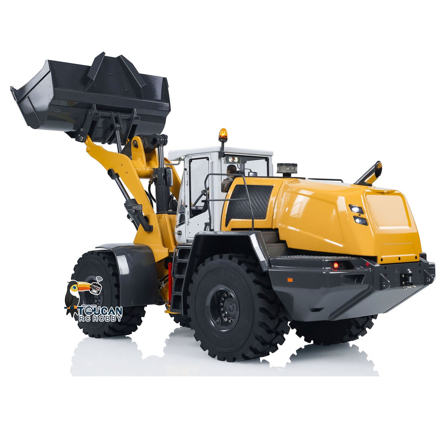 Metal 1/14 XDRC 580 RC Hydraulic Loader Remote Control Engineering Vehicles Hobby Model Smoke Sound Light Rock Bucket