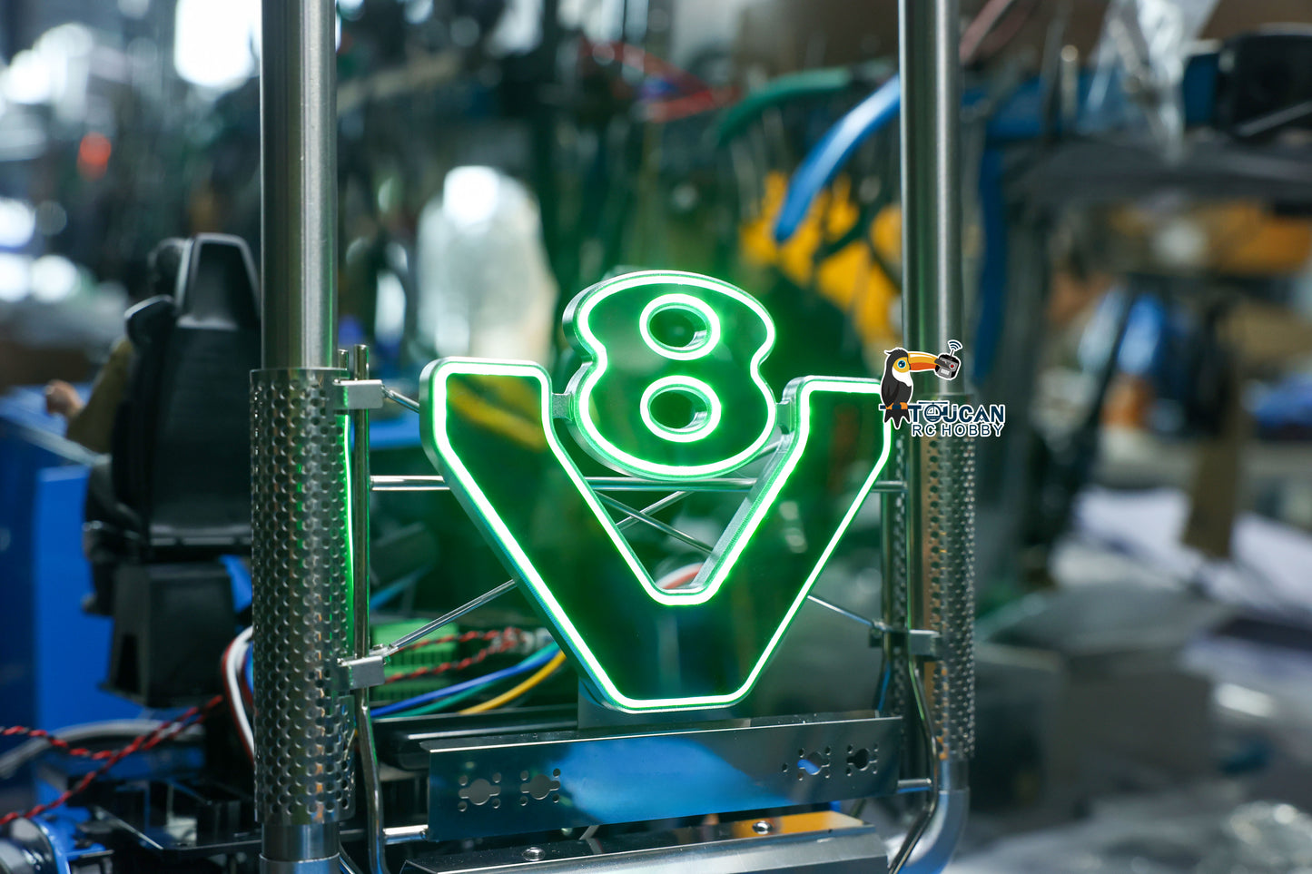 Metal Exhaust Pipe W/LED Light Controller For DIY TAMIYA 1/14 Remote Control Tractor Truck 56368 56379 Model Upgrade Part