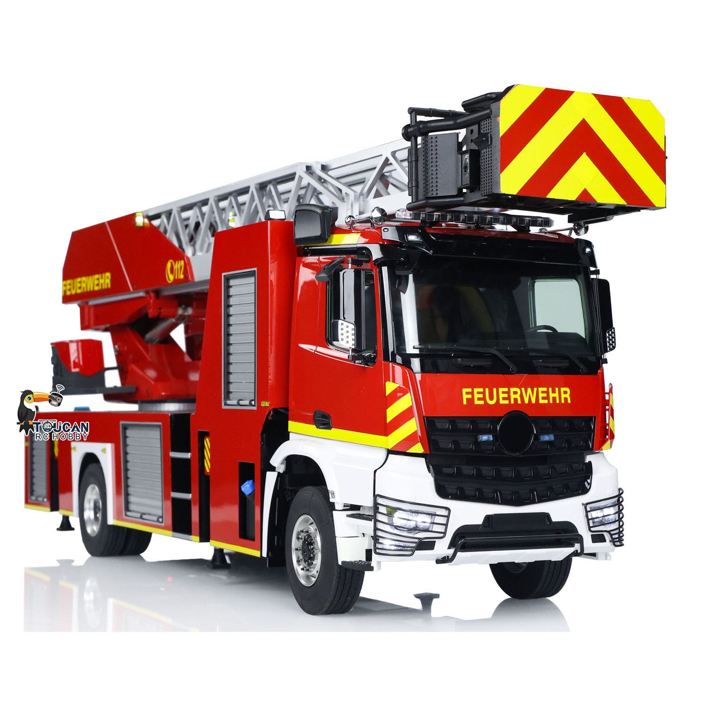 1/14 4X2 Metal Chassis Electric Lift Ladder Truck RC Fire Truck ST8 Radio 2Speed Full Metal Differential Axle