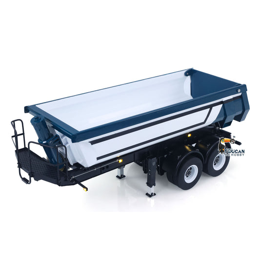 LESU 1/14 RC Metal Hydraulic Dump Trailer Model for DIY Remote Control Tractor Truck Lorry Car Model Pump Electric Support Legs