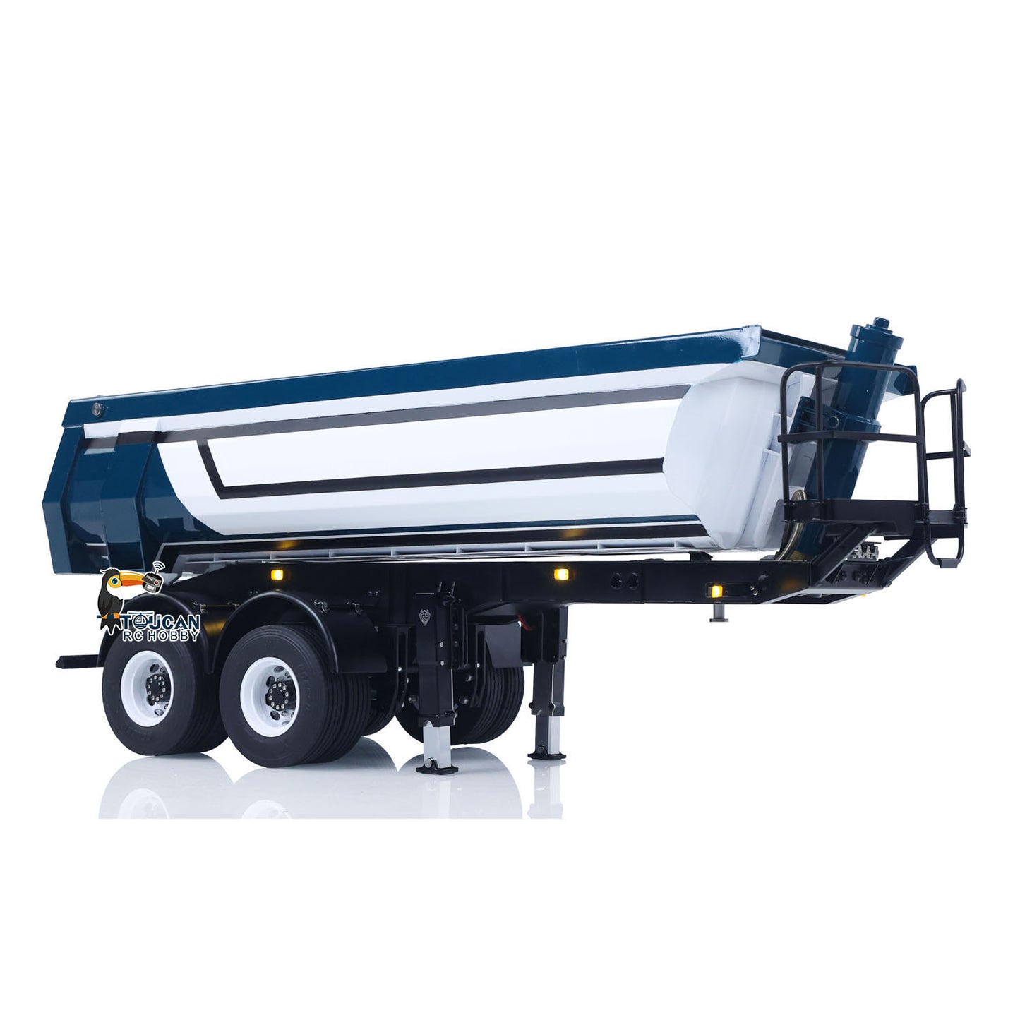 LESU 1/14 RC Metal Hydraulic Dump Trailer Model for DIY Remote Control Tractor Truck Lorry Car Model Pump Electric Support Legs