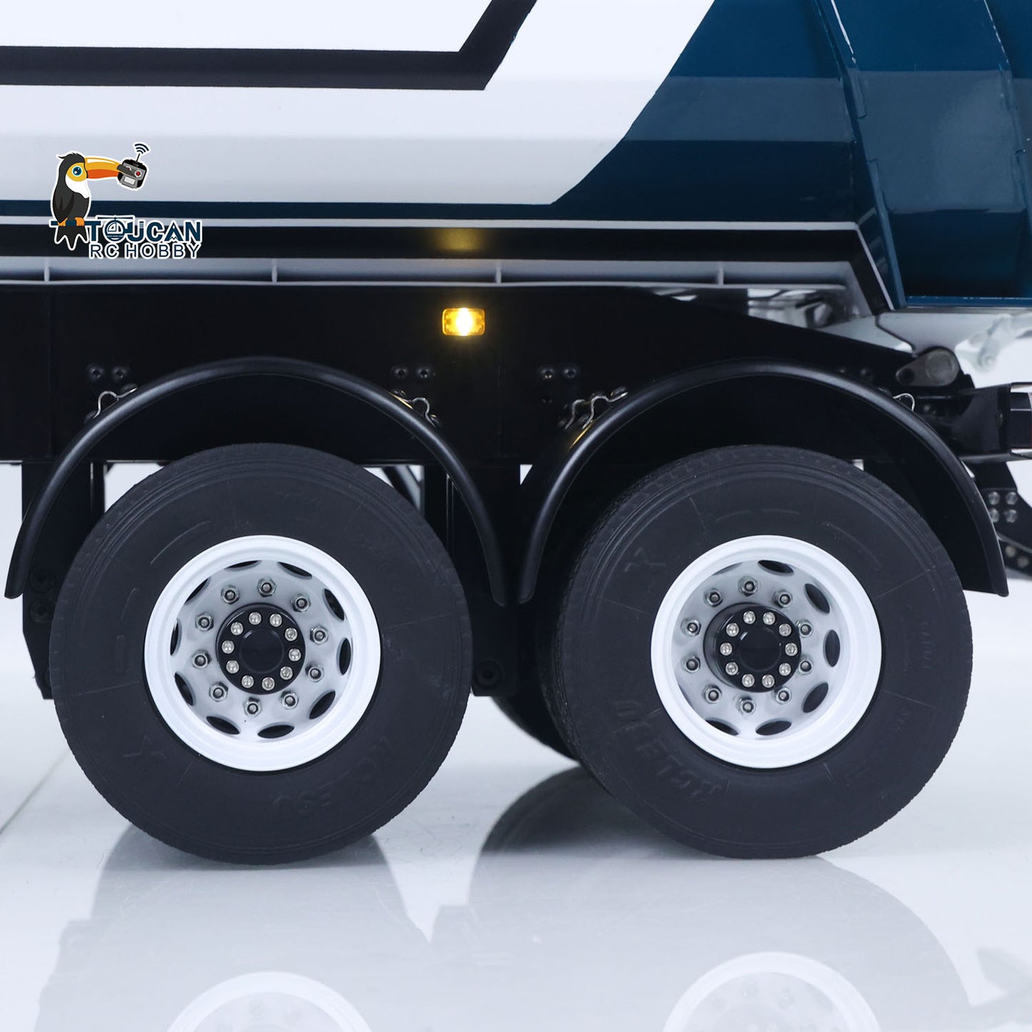 LESU 1/14 RC Metal Hydraulic Dump Trailer Model for DIY Remote Control Tractor Truck Lorry Car Model Pump Electric Support Legs