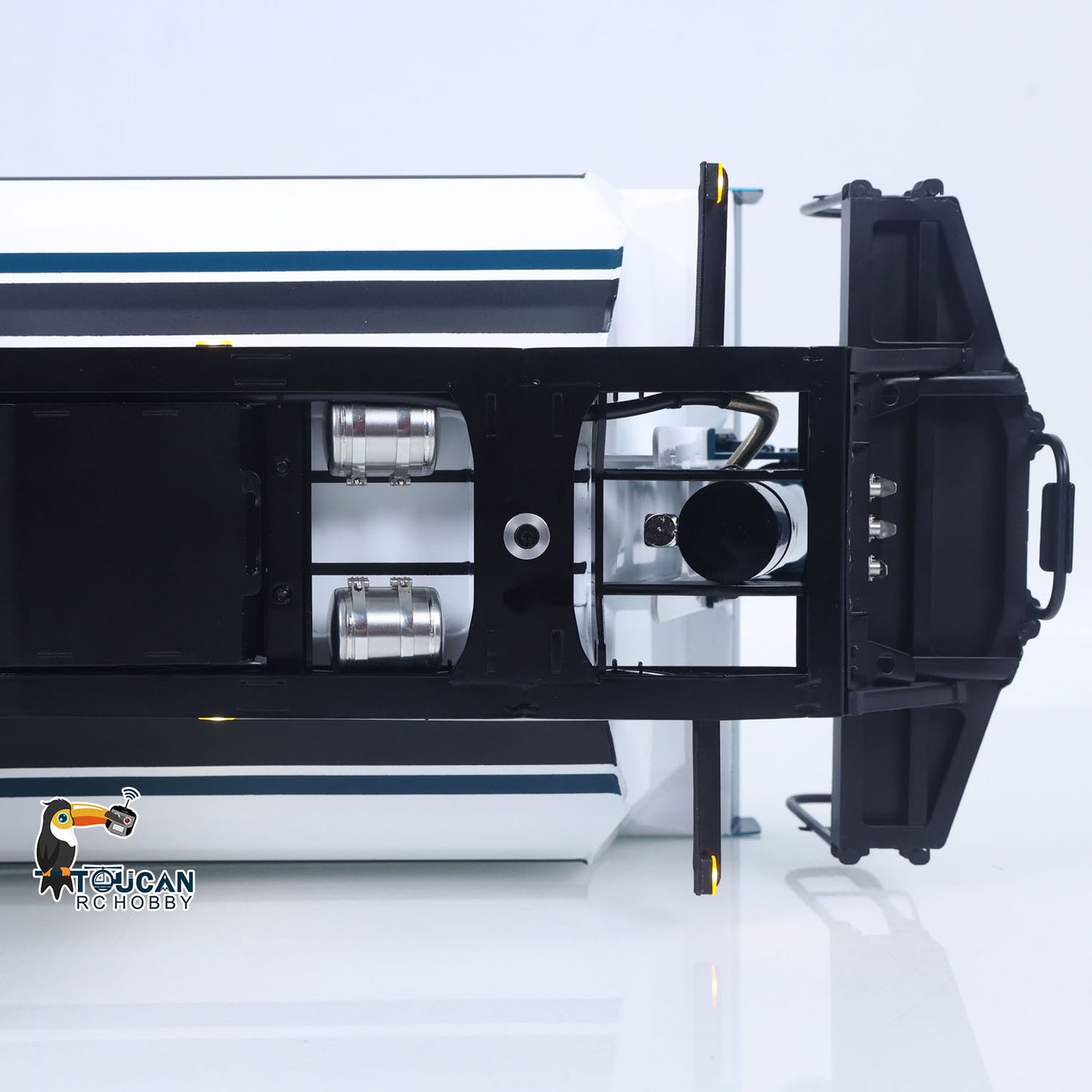 LESU 1/14 RC Metal Hydraulic Dump Trailer Model for DIY Remote Control Tractor Truck Lorry Car Model Pump Electric Support Legs