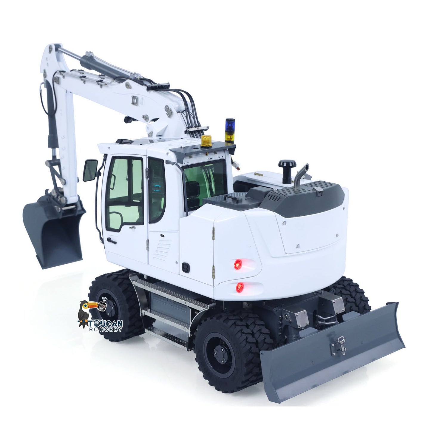 1/14 Remote Control Hydraulic Wheeled Excavator 7-ways Valve RC Digger 2WD/4WD Engineering Vehicle RTR Axle Lock PL18EV Lite
