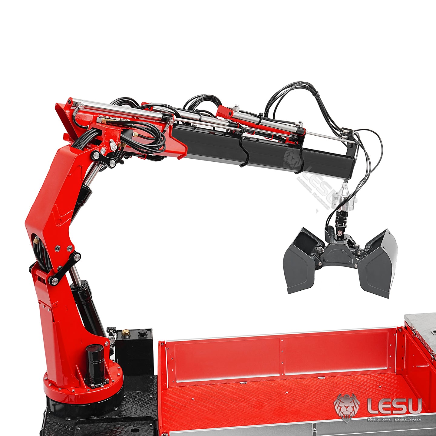 270¡ã Rotating LESU Metal Clamshell Bucket for DIY 1/14 RC Hydraulic Crane of Excavator Dumper Remote Control Tractor Truck