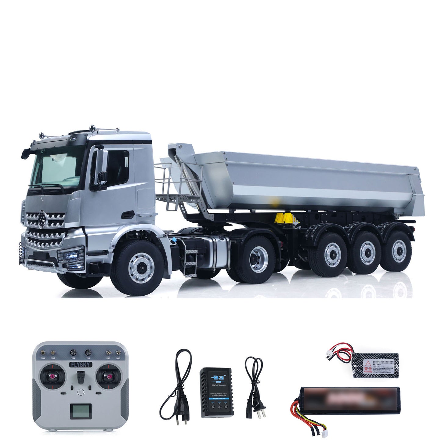 US STOCK Kabolite RTR Car 1/14 4X4 RC Tractor Truck 3Axles Electric Lifting Dump Trialer