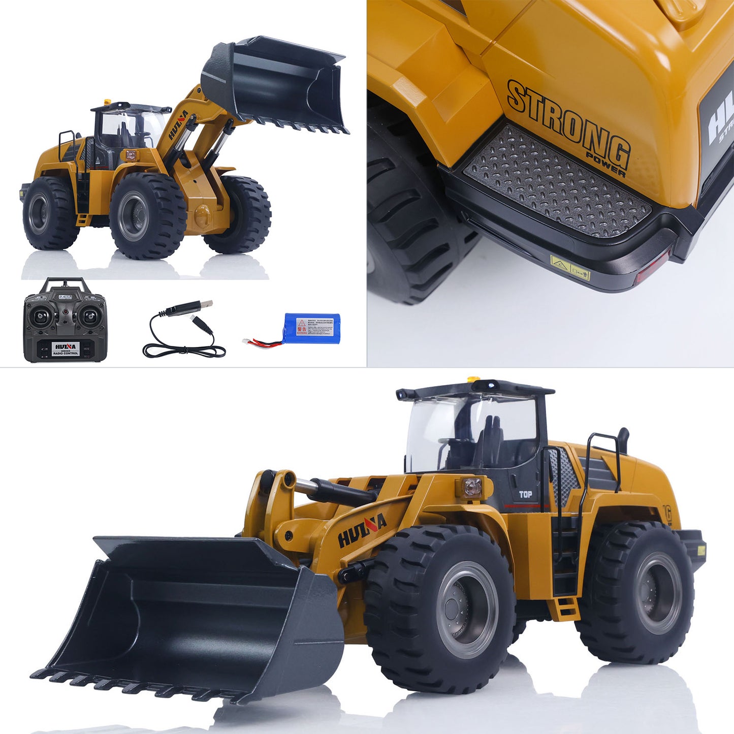 Fast Shipping 1/14 HUINA Toys 2.4G Radio Controlled Loader 1583 Electric Lifting System Lights Sound RC Construction Vehicles Assembled
