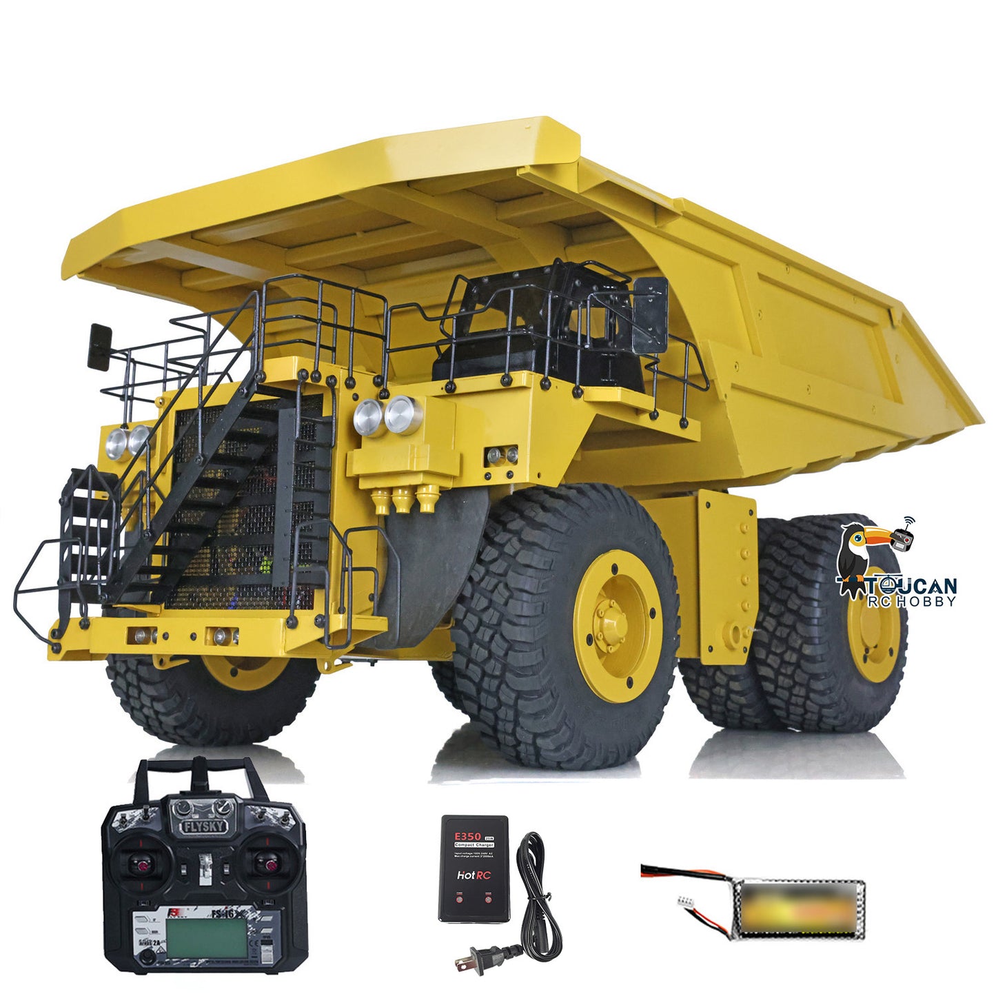 1/20 RC Metal Hydraulic Mine Truck 793D Dumper Flysky I6X Radio Light System Heavy Tipper Truck for Mining Excavator Model