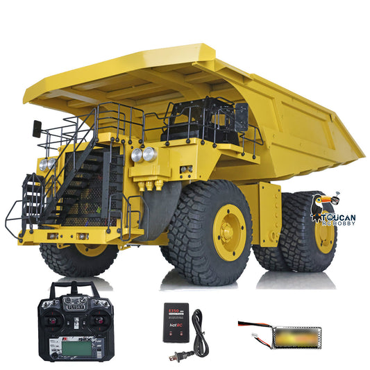1/20 RC Metal Hydraulic Mine Truck 793D Dumper Flysky I6X Radio Light System Heavy Tipper Truck for Mining Excavator Model
