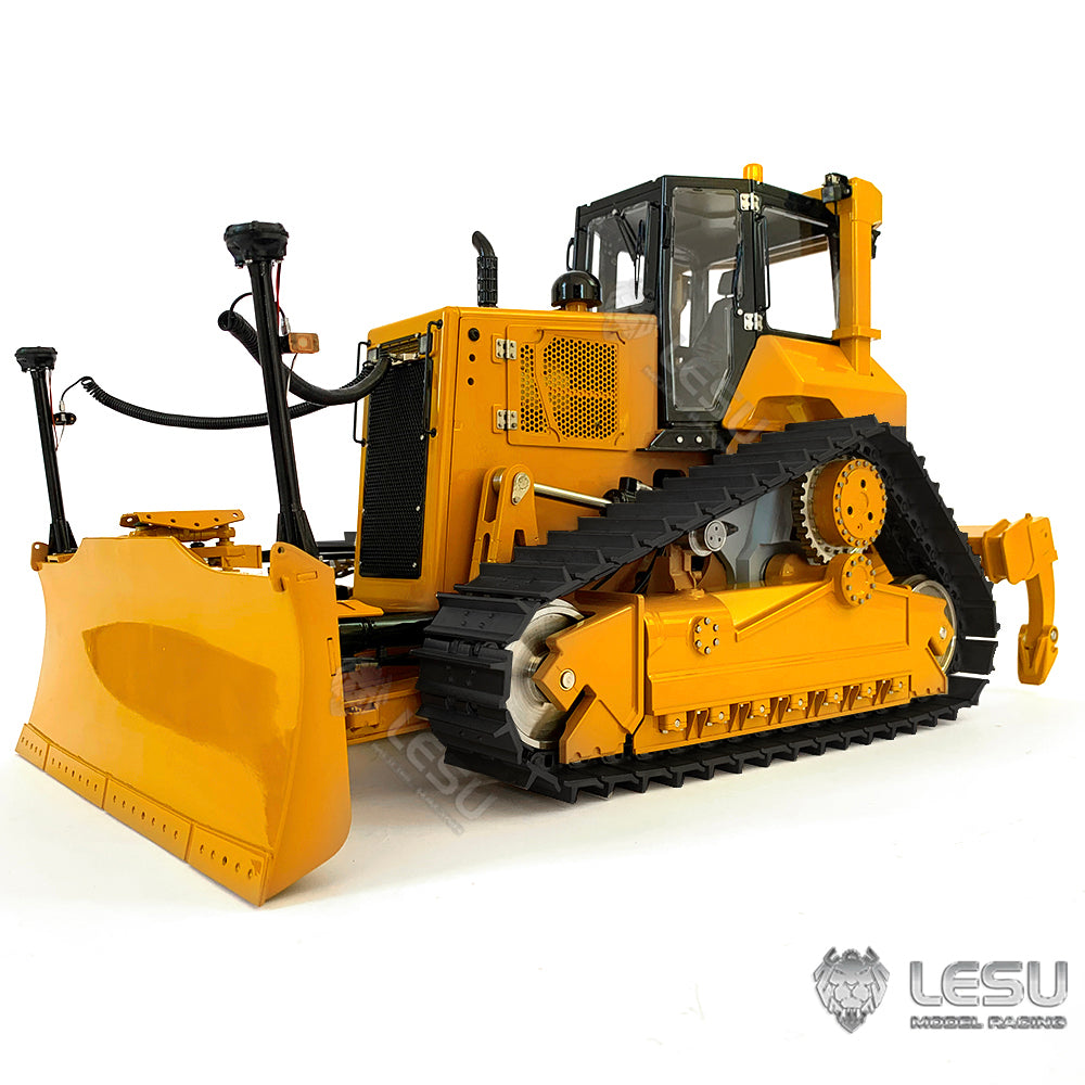 Metal 1/14 LESU Aoue DT60 RC Bulldozer Hydraulic Remote Controlled Tracked Truck Painted Tracks PL18 EV Lite DIY Model