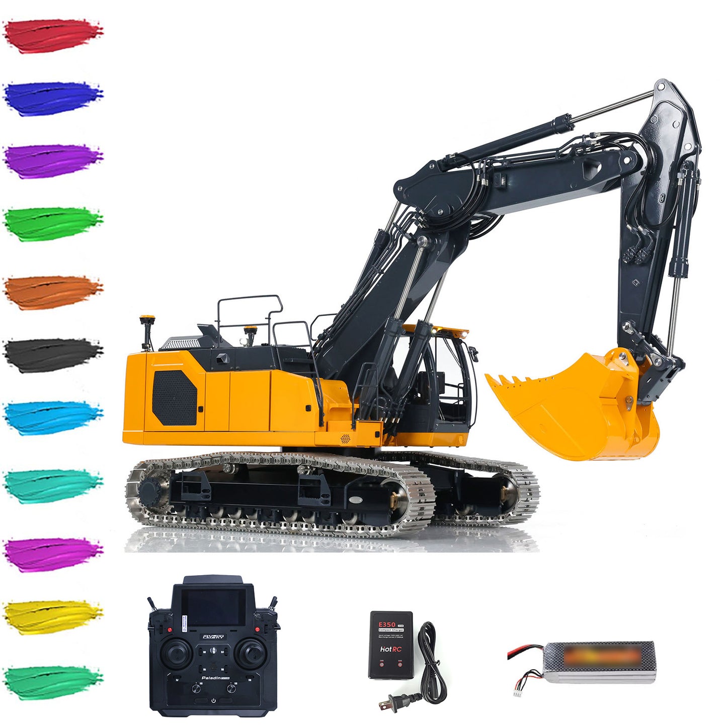 LESU AOUE LR945 3-Arm 1/14 LESU RC Hydraulic Excavator RTR Metal Construction Vehicle Models Radio Control Digger Engineering Machine FlySky PL18EV