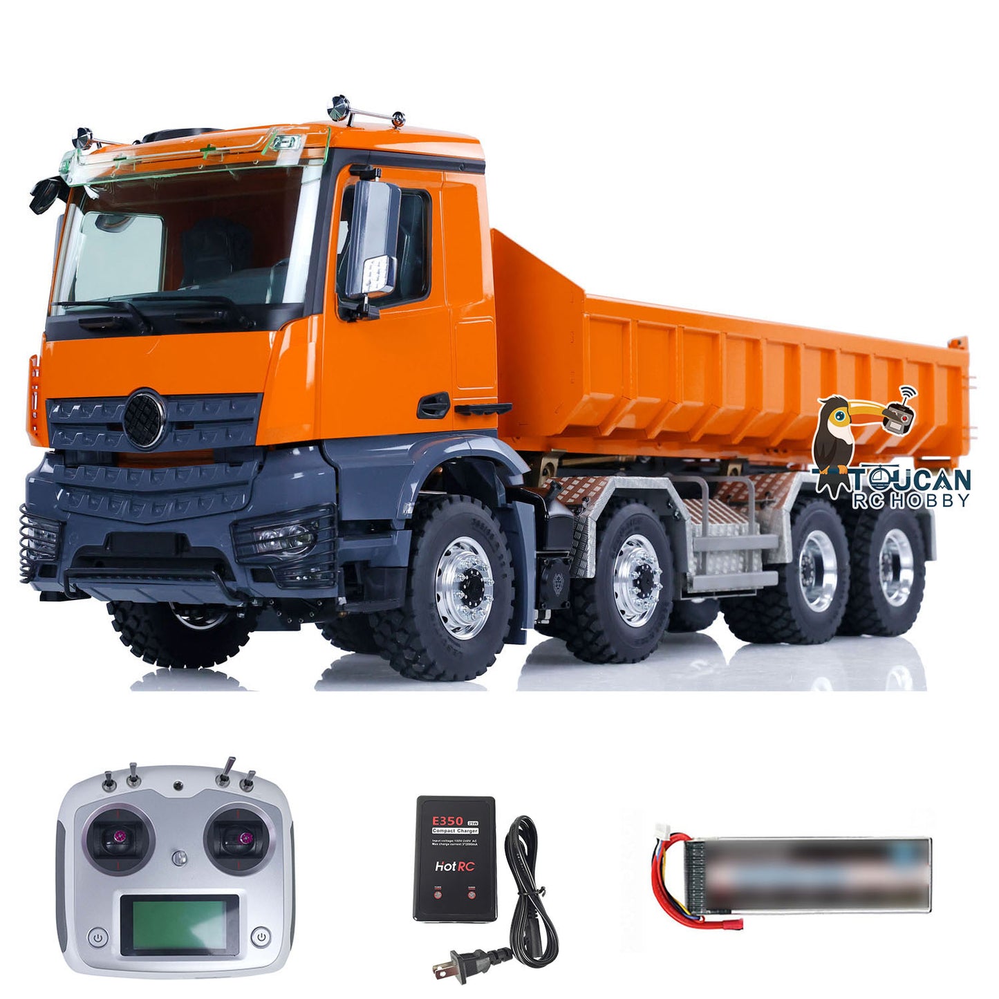 LESU 1/14 8x8 Hydraulic RC Dump Truck Roll On/Off Metal RTR Radio Control Tipper Cars DIY Model Ready to Run K3363 Painted Model