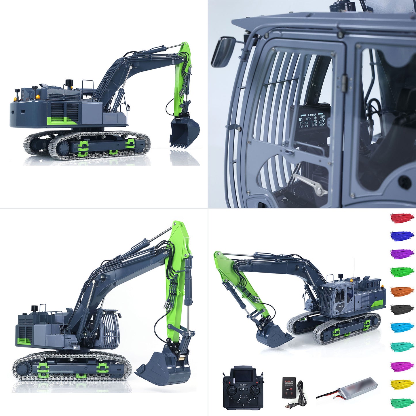 90% Metal LESU 1/14 RC Hydraulic Excavator Aoue ZX490 RTR Remote Control 2Arms Heavy Digger Model PL18EV Lite Light Sound Smoke Constraction Car