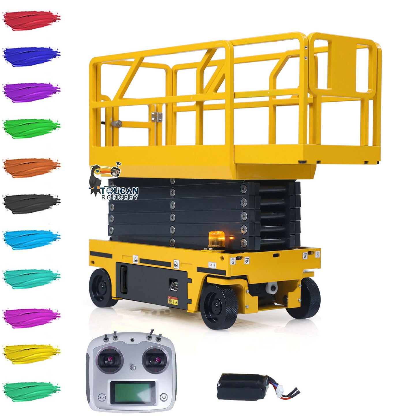 CUT Model 1/14 Radio Control Hydraulic Aerial Work Platform 25.6Inches Lift Height Metal Construction Vehicle TOUCAN Painting