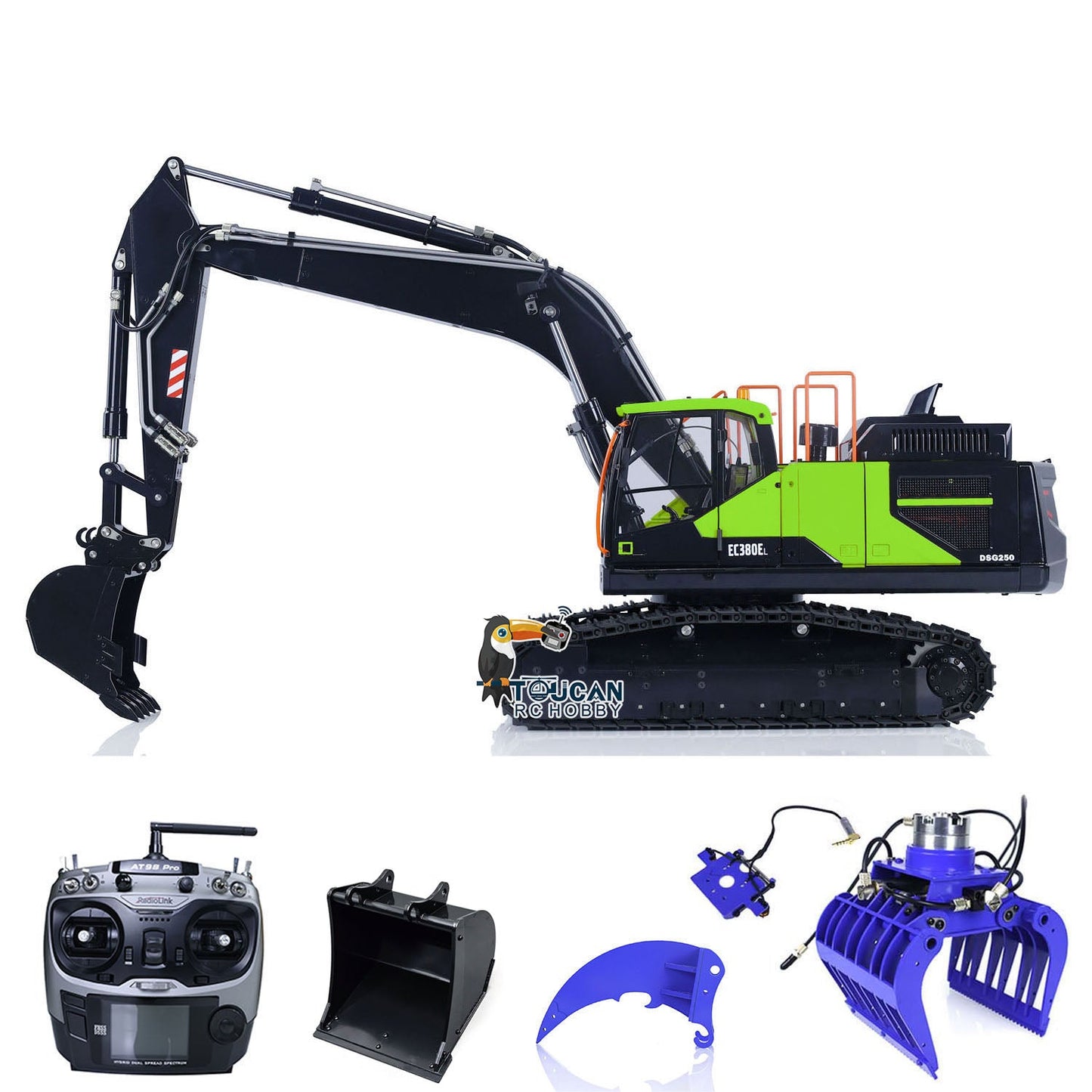 MTModel Metal 1/14 EC380 RC Hydraulic Excavator Remote Control Construction Truck Digger Heavy Machine Assembled and Painted Car