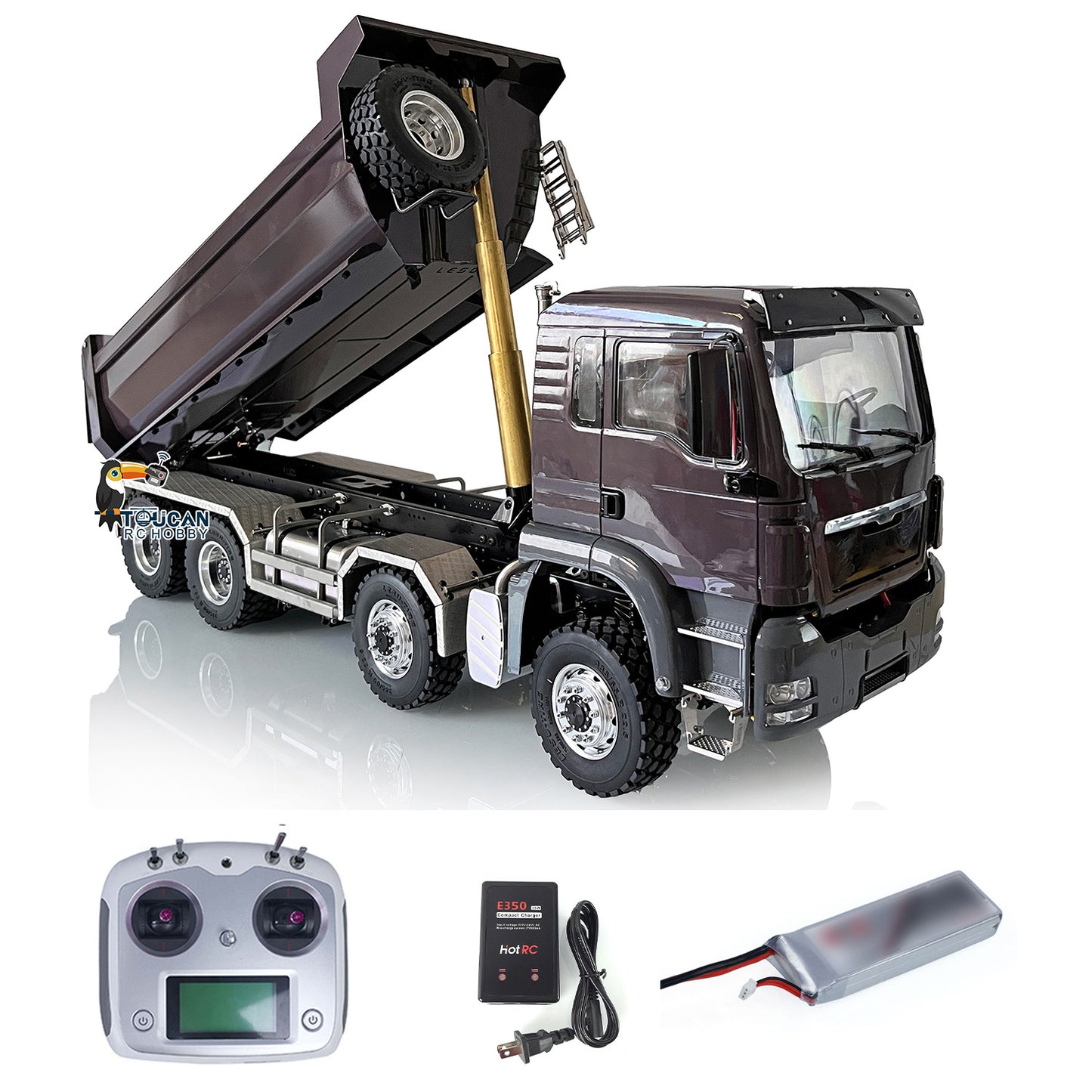 8x8 LESU 1/14 Hydraulic RC Dumper Truck RTR Remote Control Tipper Car Model