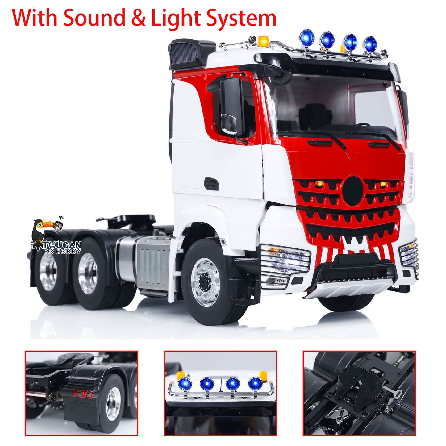 LESU 1/14 6x6 RC Tractor Truck Radio Control Car Painted Assembled Metal Chassis PNP/RTR 2-Speed Gearbox Light Sound System