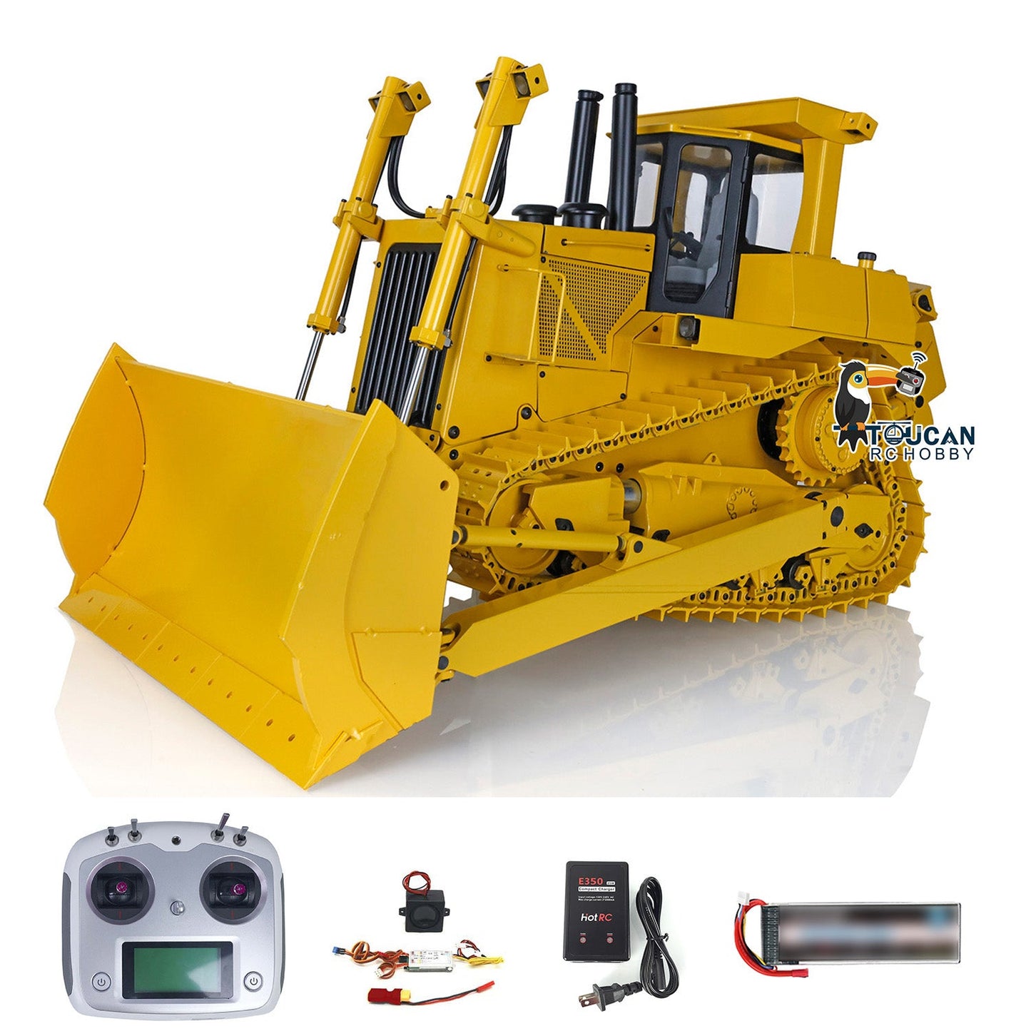 JDModel Metal 1/14 DXR2 RC Hydraulic Bulldozer Remote Controlled Dozer W/ New Sound Module Simulation Model PNP/RTR Optional Versions