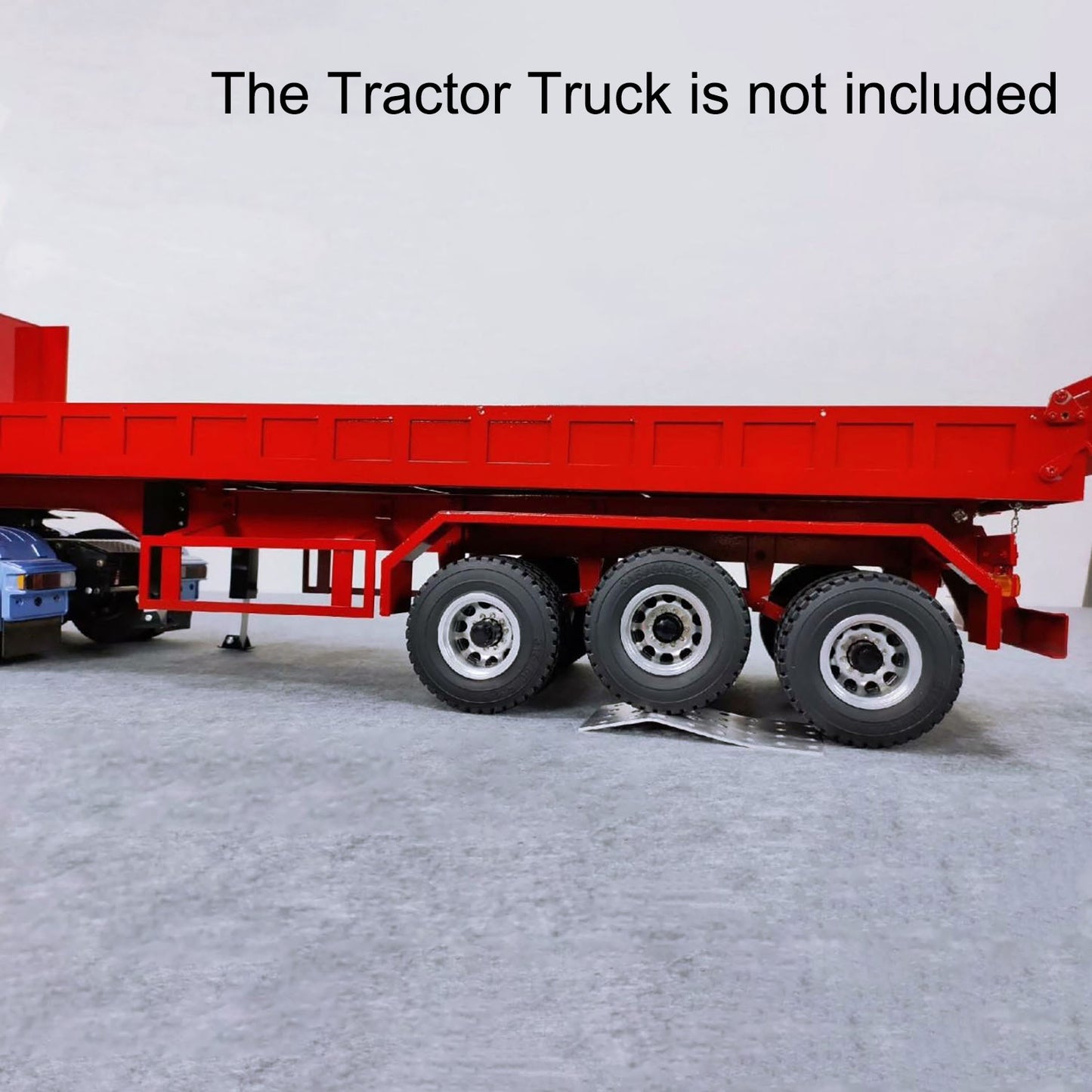 1/14 Metal 3Axles Remote Control Low Sided Hydraulic Dump Trailer Electric Landing Legs Assembled for DIY Tamiya LESU RC Tractor Truck