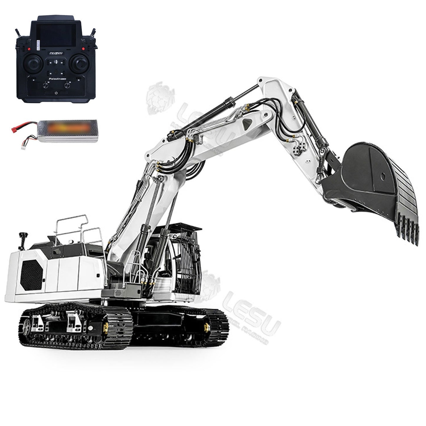 1/14 LESU LR945 3 Arms RC Hydraulic Excavator RTR Radio Control Digger DIY Model FlySky PL18EV Lite Light System Ready to Run