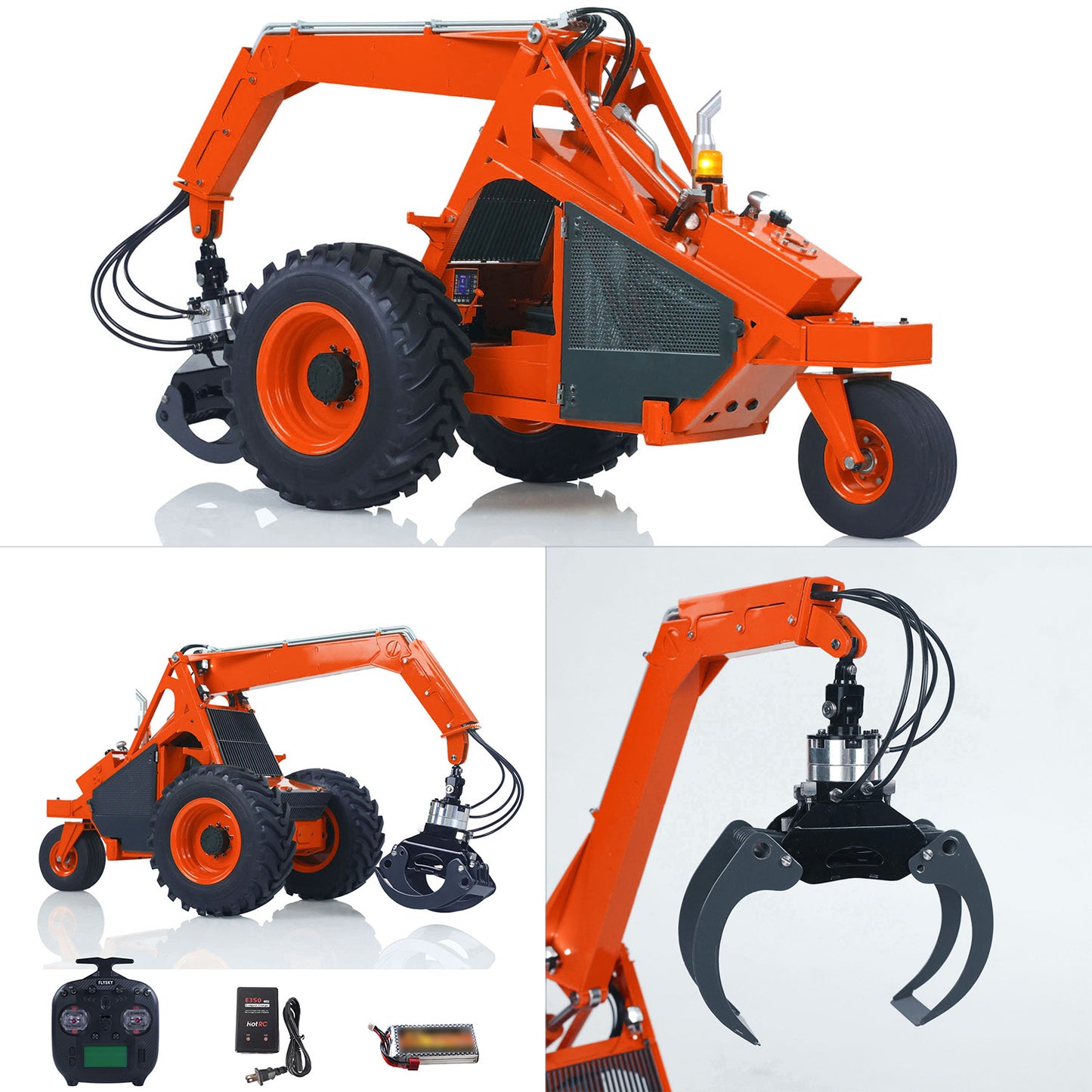 TOUCAN DIY LESU AOUE 225A Metal 1/14 RC Hydraulic Log Loader Remote Control Sugarcane Loader RTR Model 4CH Valve ST8 Radio Battery Constraction Car
