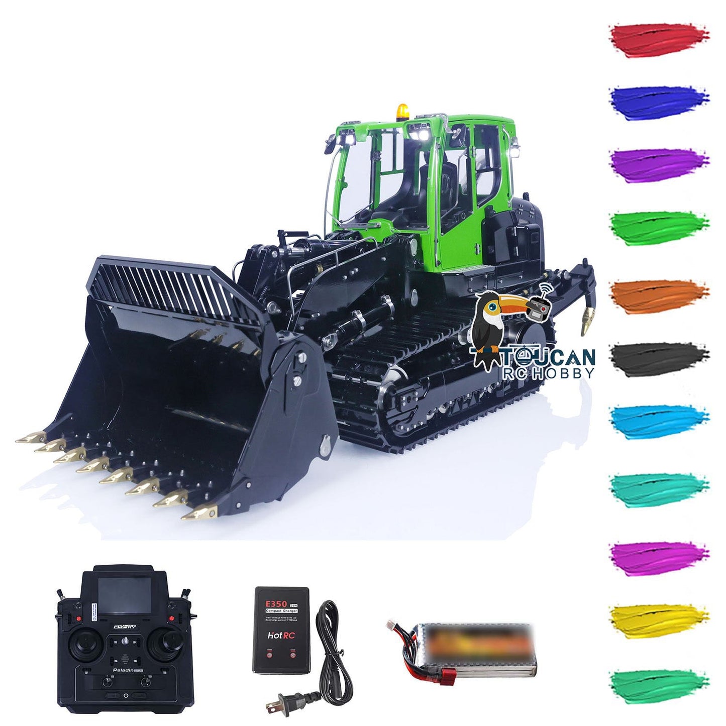 LESU Painted 1/14 Metal RC Hydraulic Loader 636 Remote Control Tracked Car PL18EV Lite Light Sound System ESC Servo