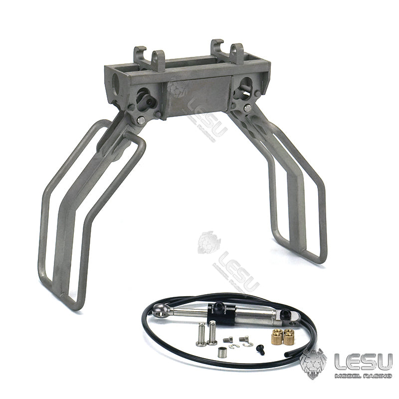 LESU 1/14 Aoue-LT5 Tracked Metal RC Hydraulic Skid-Steer Loader DIY Model Trailer Plate Rear Light Tracks Brush Cleaner Shovel