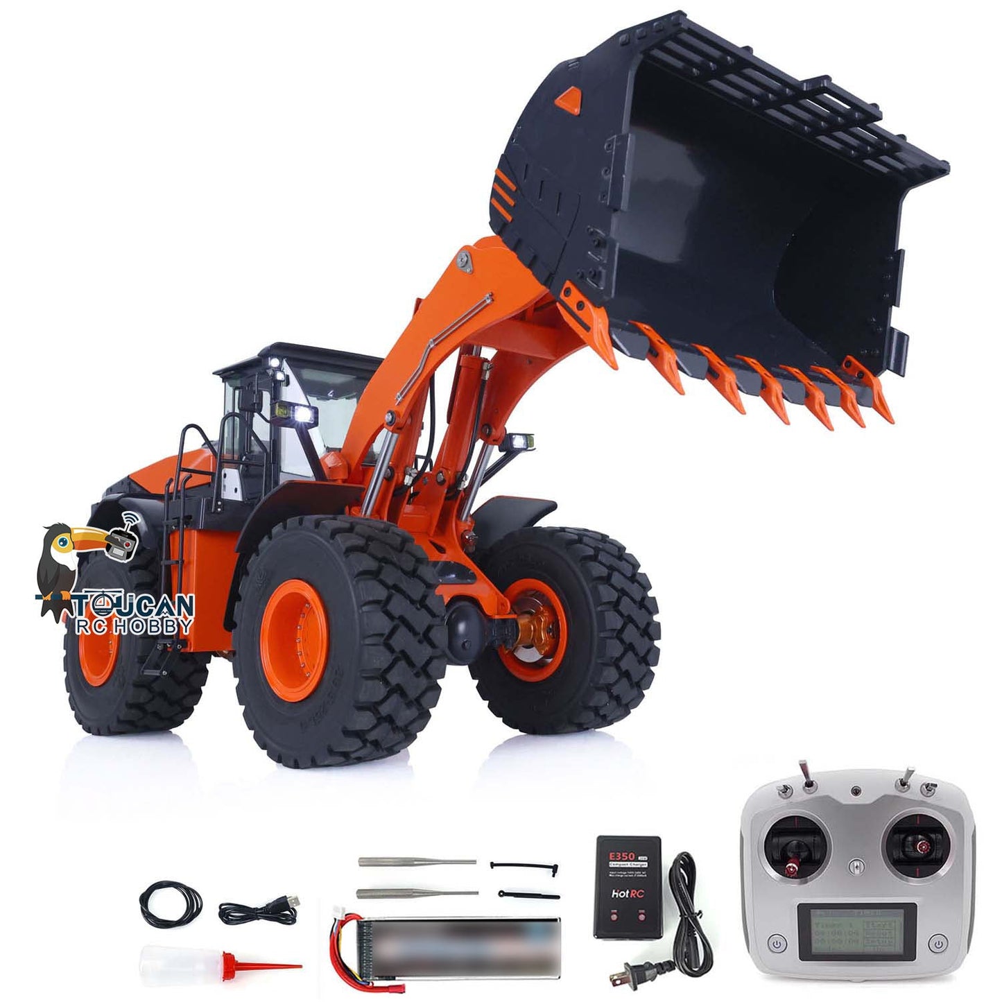 JDMODEL Metal Hydraulic Loader JDM-198 1/14 ZW370 RC Construction Vehicles RTR Car Models 2-Speed Transmission Battery