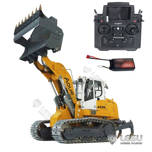 LESU 1/14 636 Hydraulic Construction Vehicles Radio Controlle Track Loader Light Sound Motor Metal Openable Closable Bucket