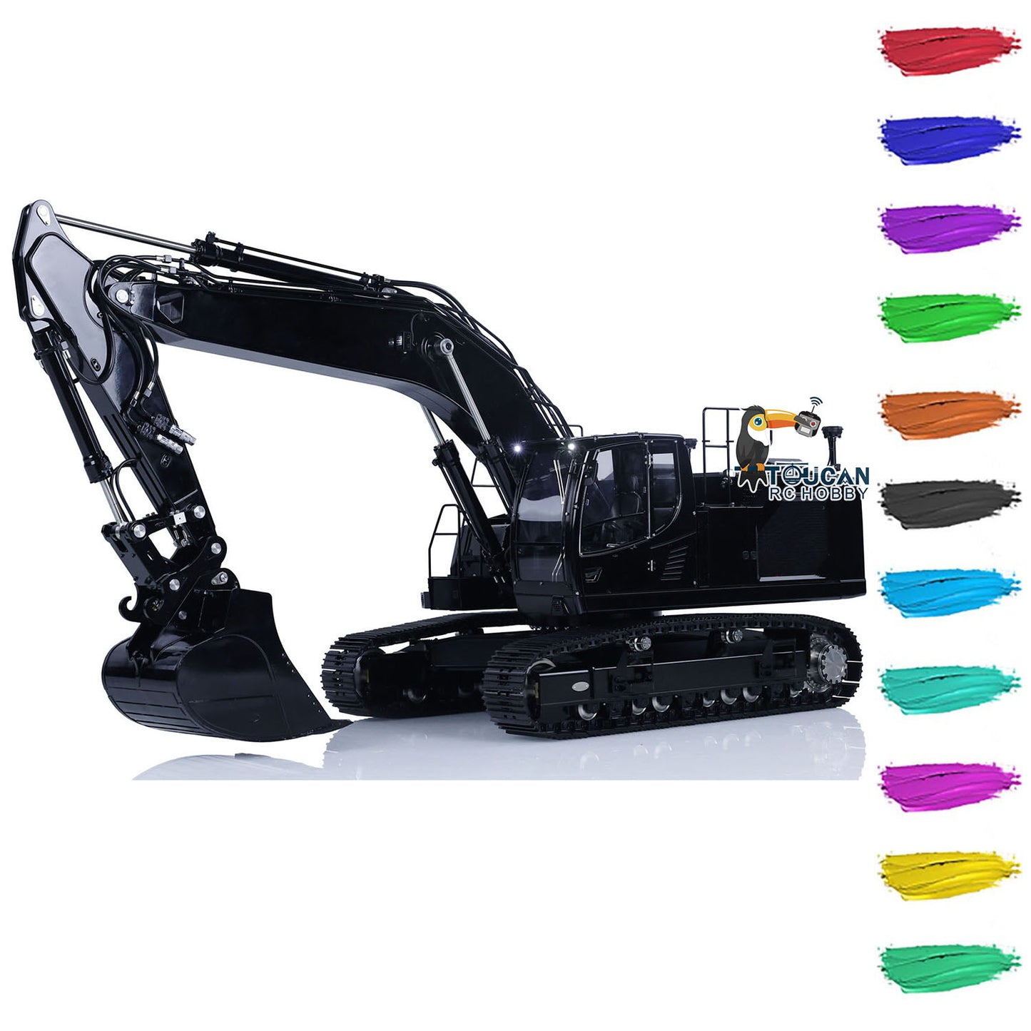 LESU 1/14 Aoue LR945 Hydraulic RC Excavator Metal Painted Assembled Digger Model with Electronic Displays CNC Machined 90% Metal