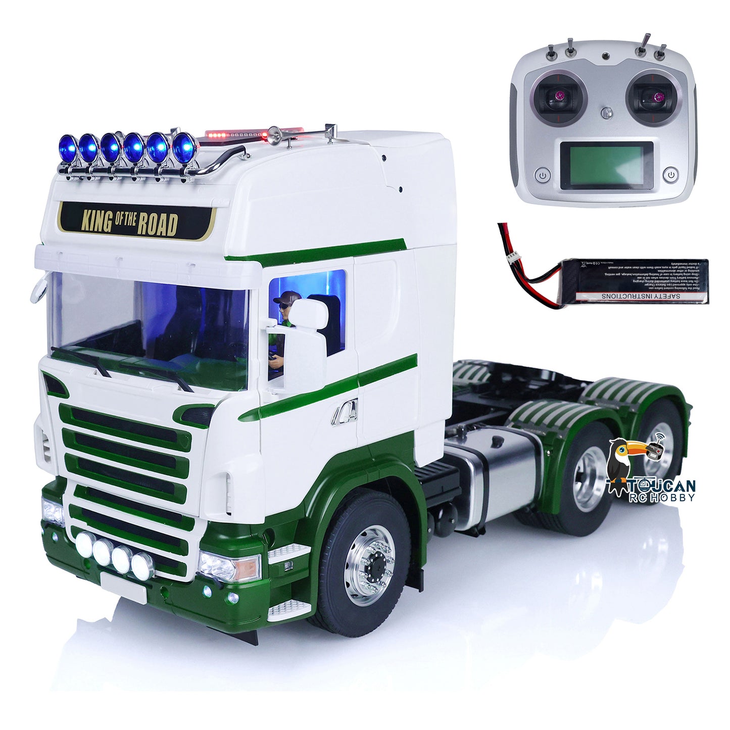 TOUCAN 1:14 Scale DIY Radio Controlled Tractor Truck for Tamiya 6x6 Remote Control Cars Model Battery & Radio System & Charger