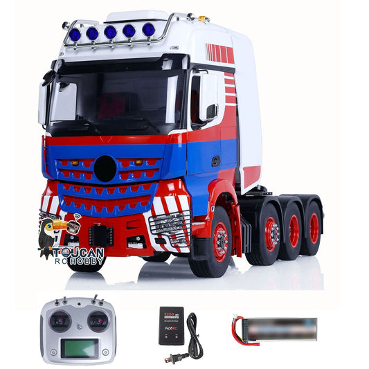 1/14 8x8 LESU RC Tractor Truck Radio Control Construction Vehicle DIY Electric Cars Metal Chassis Smoke Unit Sound 1851 3363