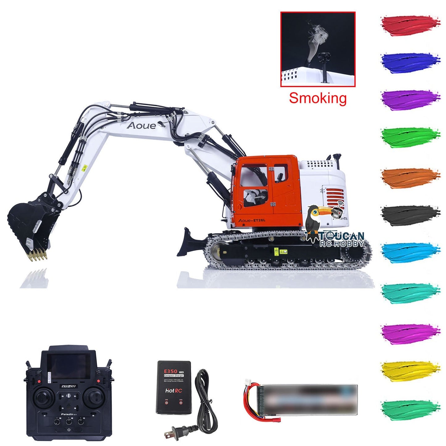 Metal LESU 1/14 RC Hydraulic Equipment Radio Controlled Excavator Aoue ET26L PL18EV Digger Hobby Model Sounds Optional Versions