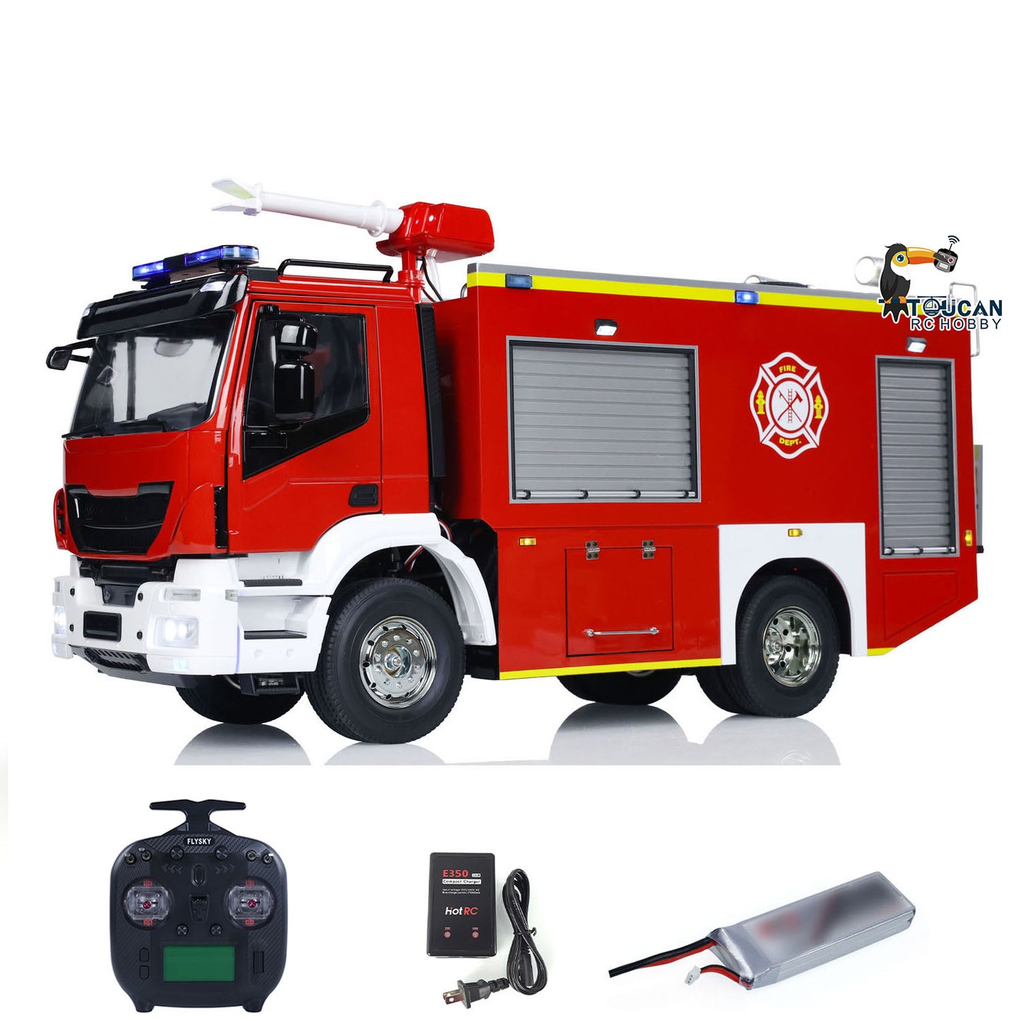 RC Fire Truck Rescue Fire 4x2 Vehicle 1/14 Light Sound 2-Speed Transmission Light Sound ST8 Remote Control System