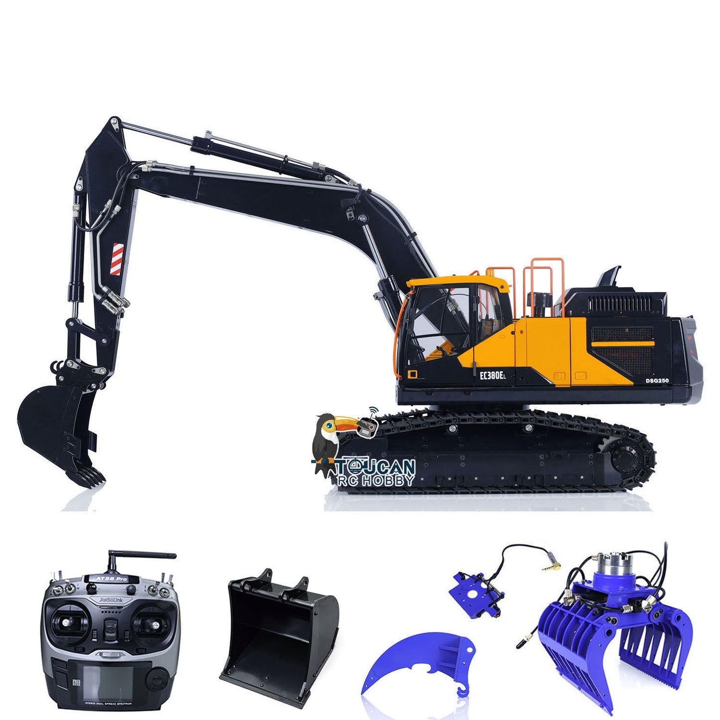 MTModel Metal 1/14 EC380 RC Hydraulic Excavator Remote Control Construction Truck Digger Heavy Machine Assembled and Painted Car