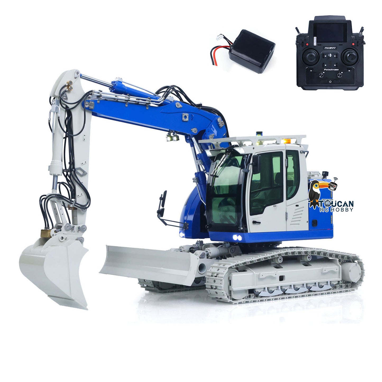 8ways Valve Metal 1/14 RC Hydraulic Excavator LR914 PRO MAX Remote Control Digger Construction Car PL18EV LITE Radio Battery